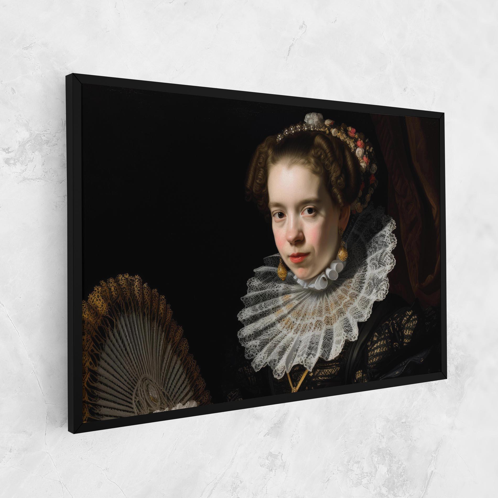 Leinwandbild Baroque Lady Portrait mockup 1