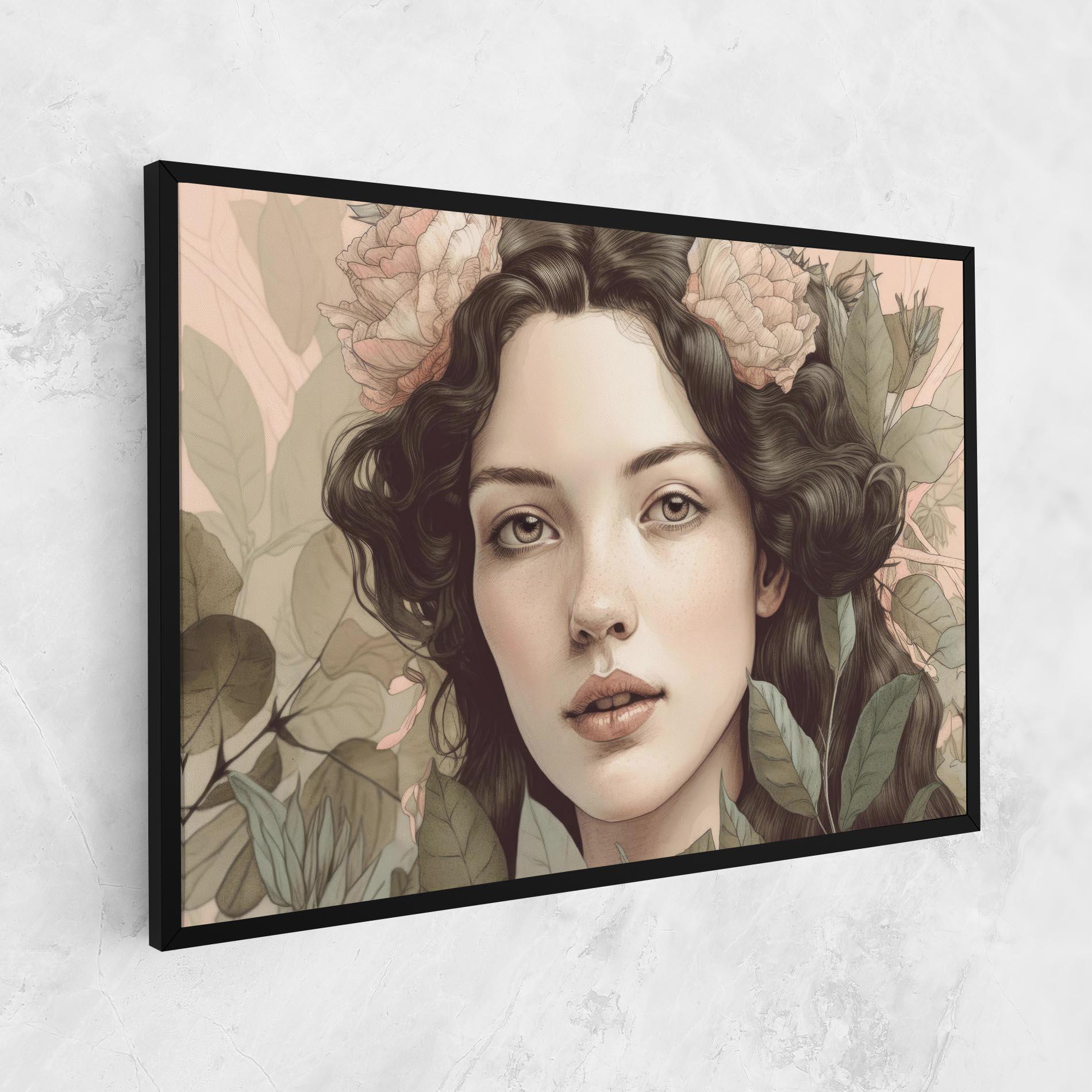 Leinwandbild Beautiful Vintage Portrait mockup 1