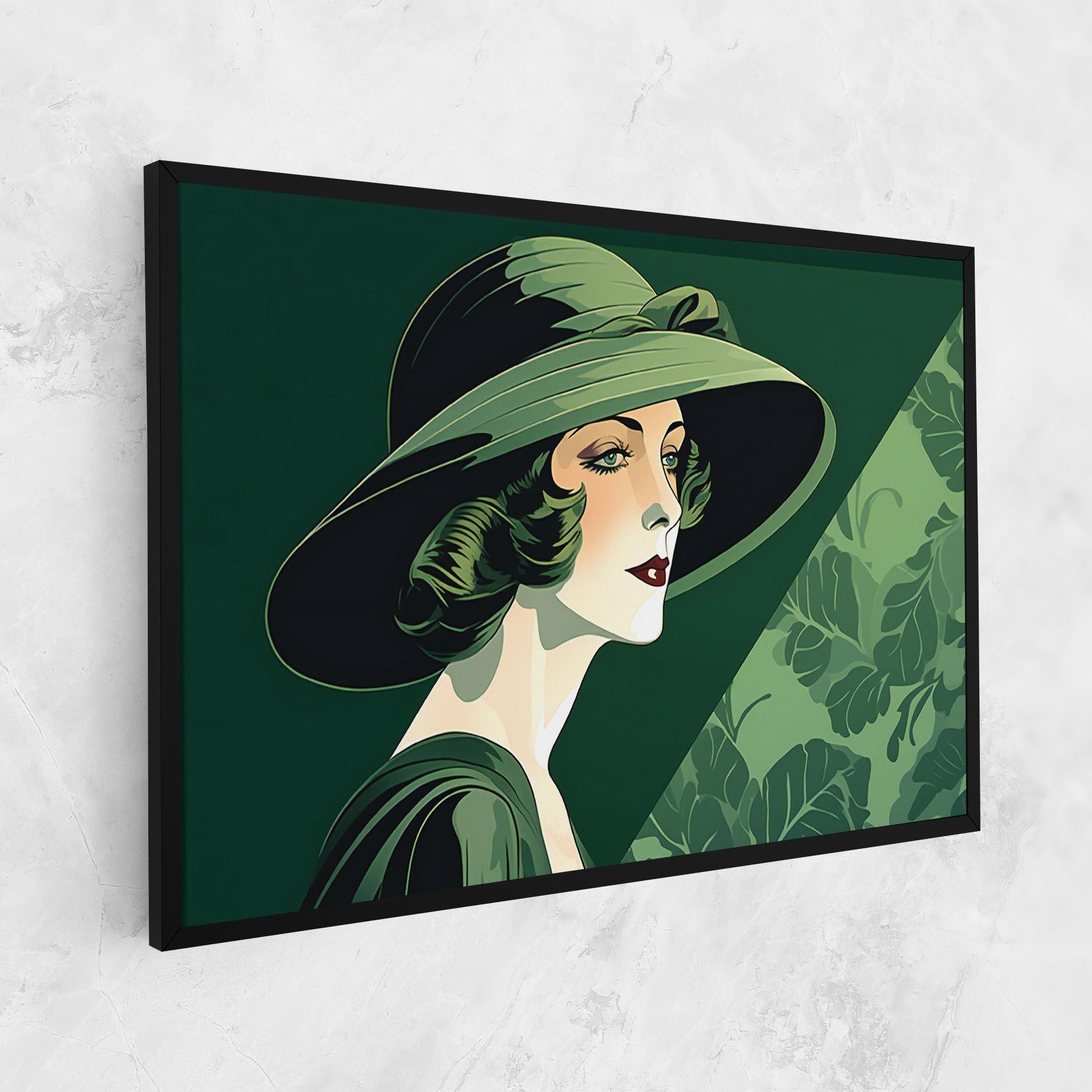 Leinwandbild Green Woman Painting mockup 1