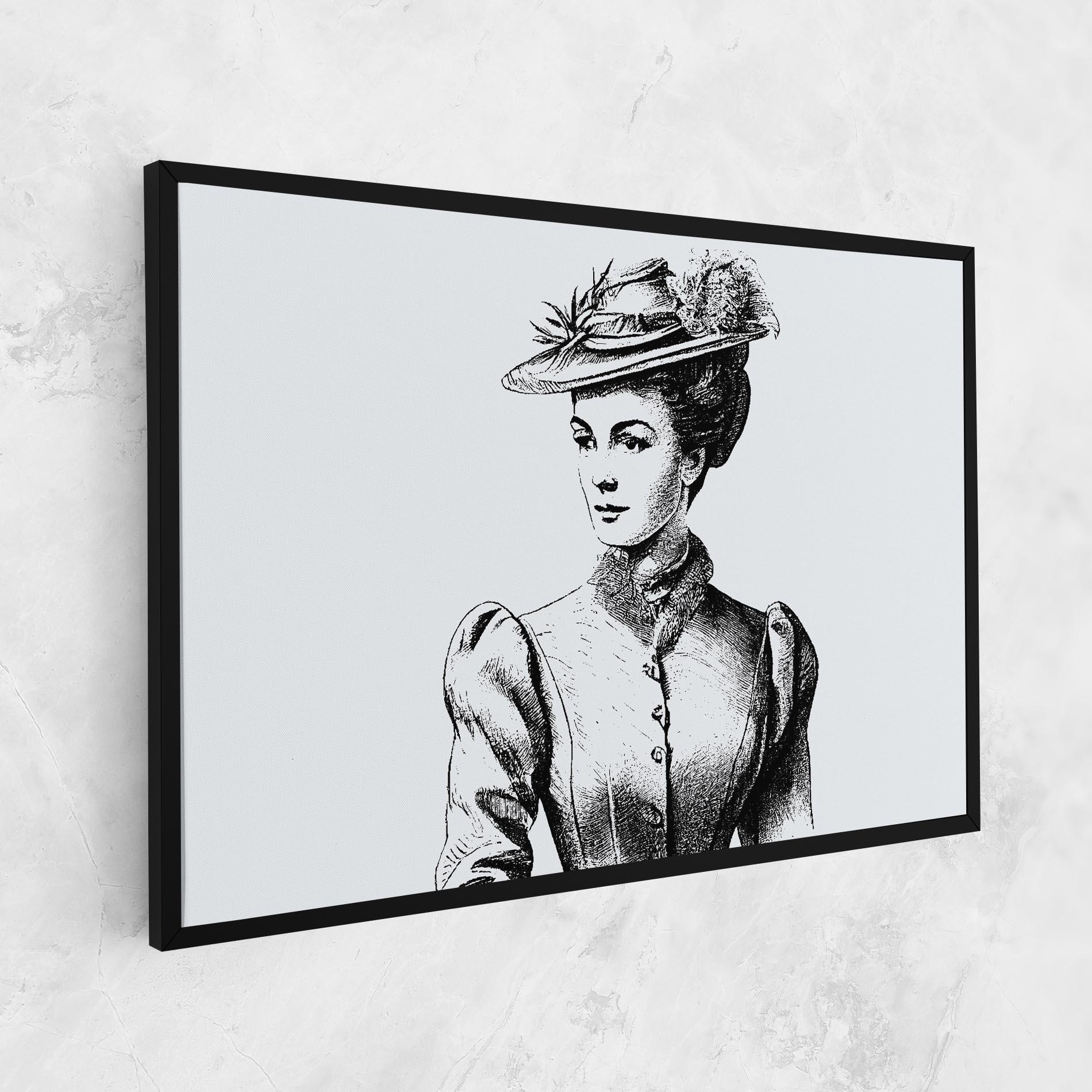 Leinwandbild Noble Lady Hat mockup 1