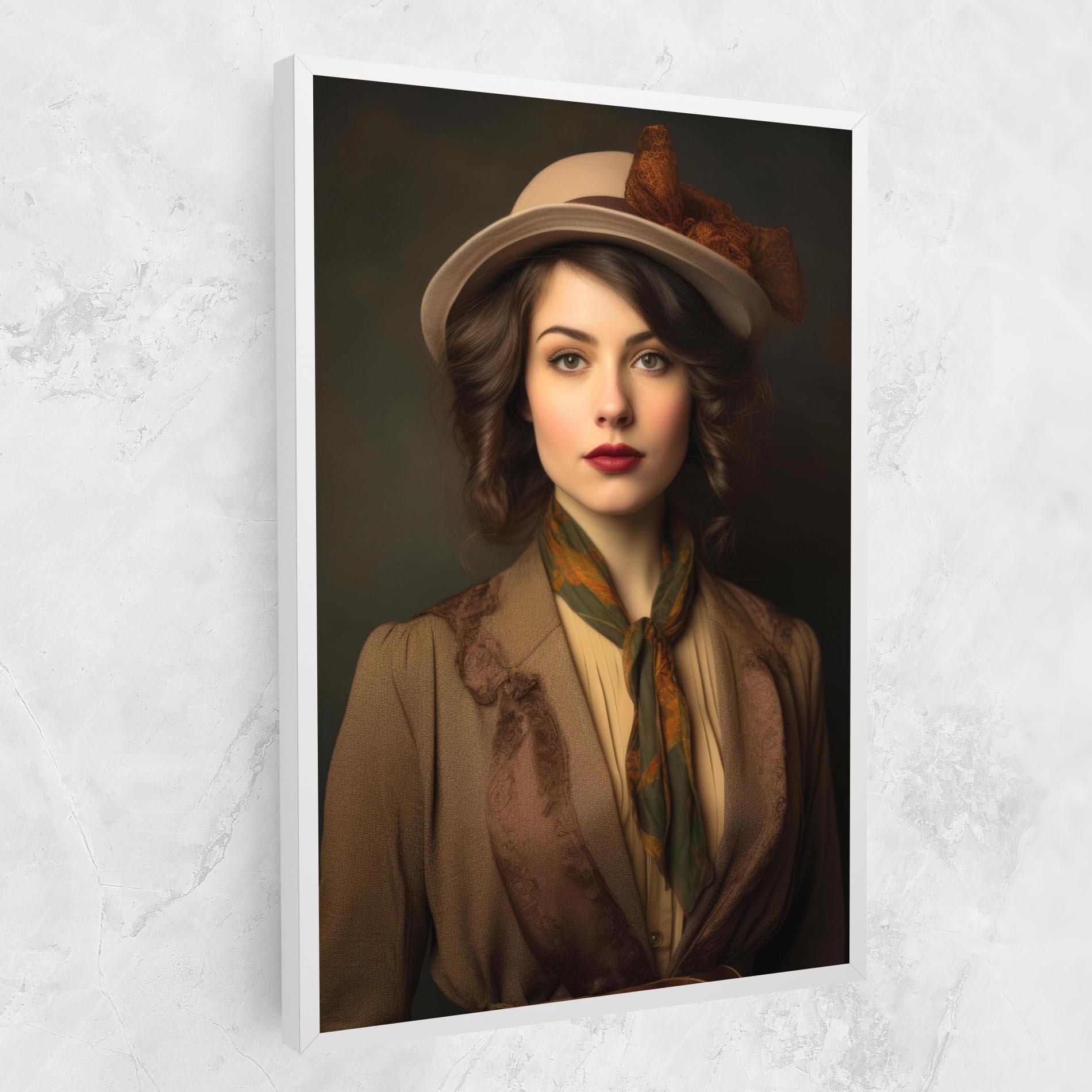 Leinwandbild Cream Vintage Hat mockup 1