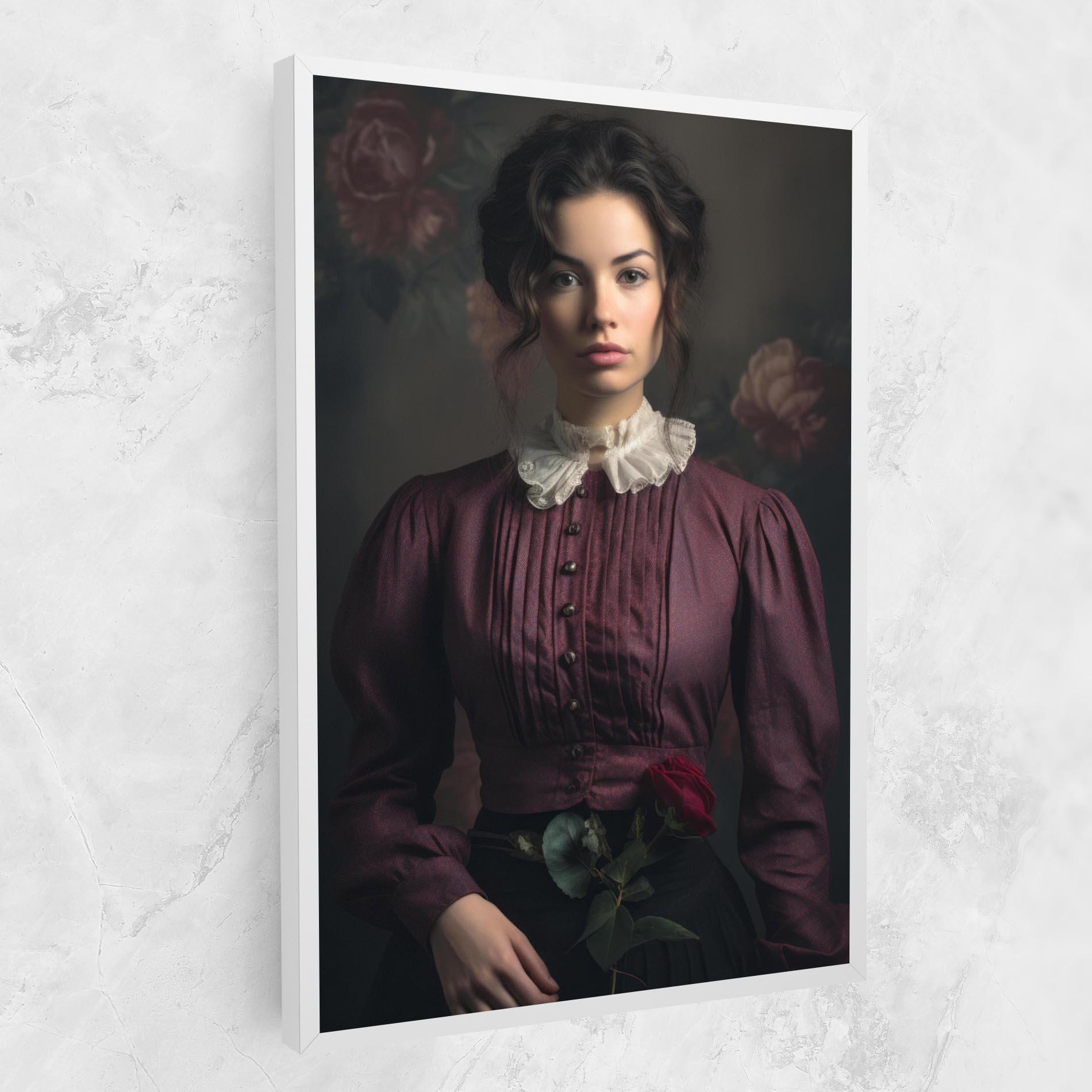 Leinwandbild Holding Vintage Rose mockup 1