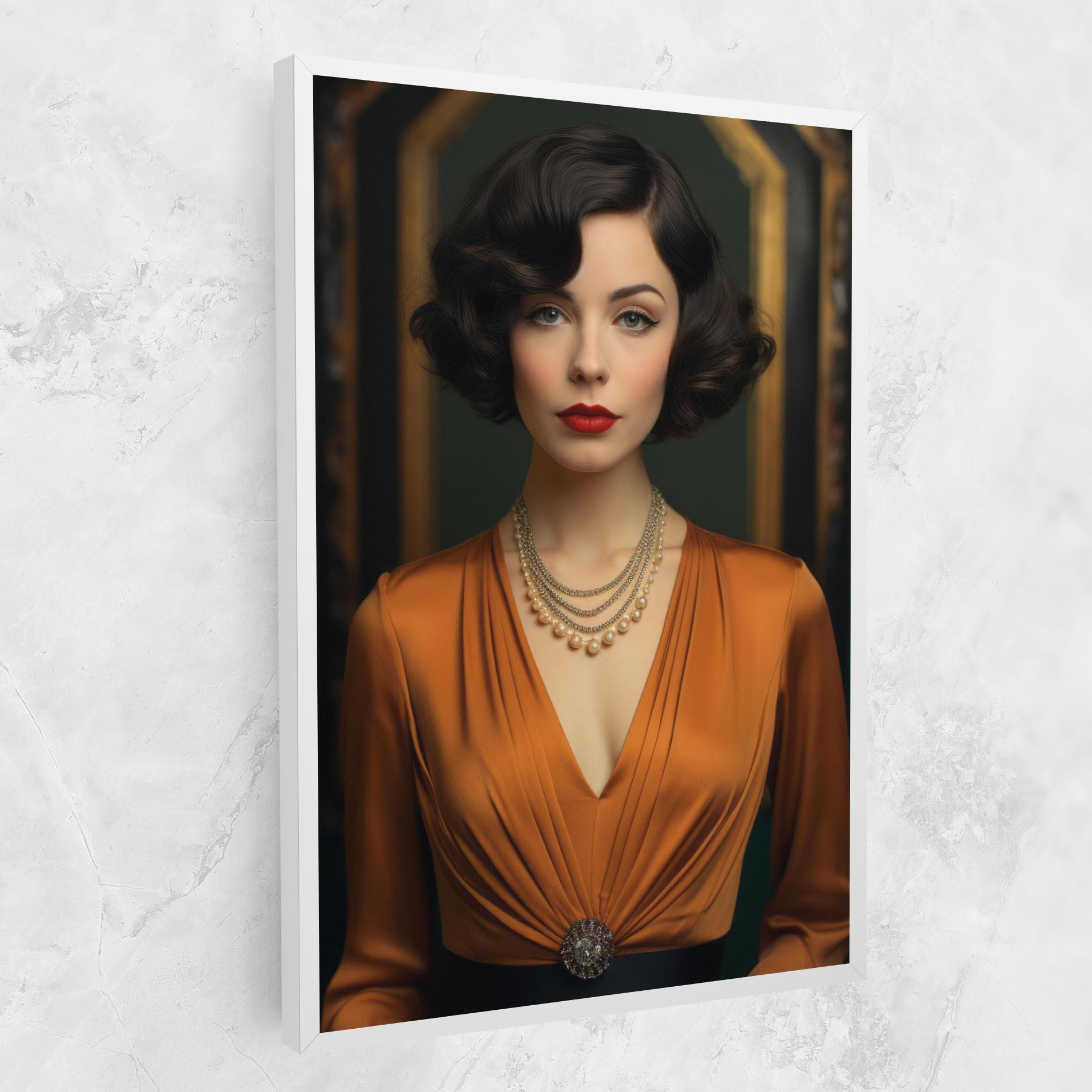 Leinwandbild Orange Blouse Pearls mockup 1