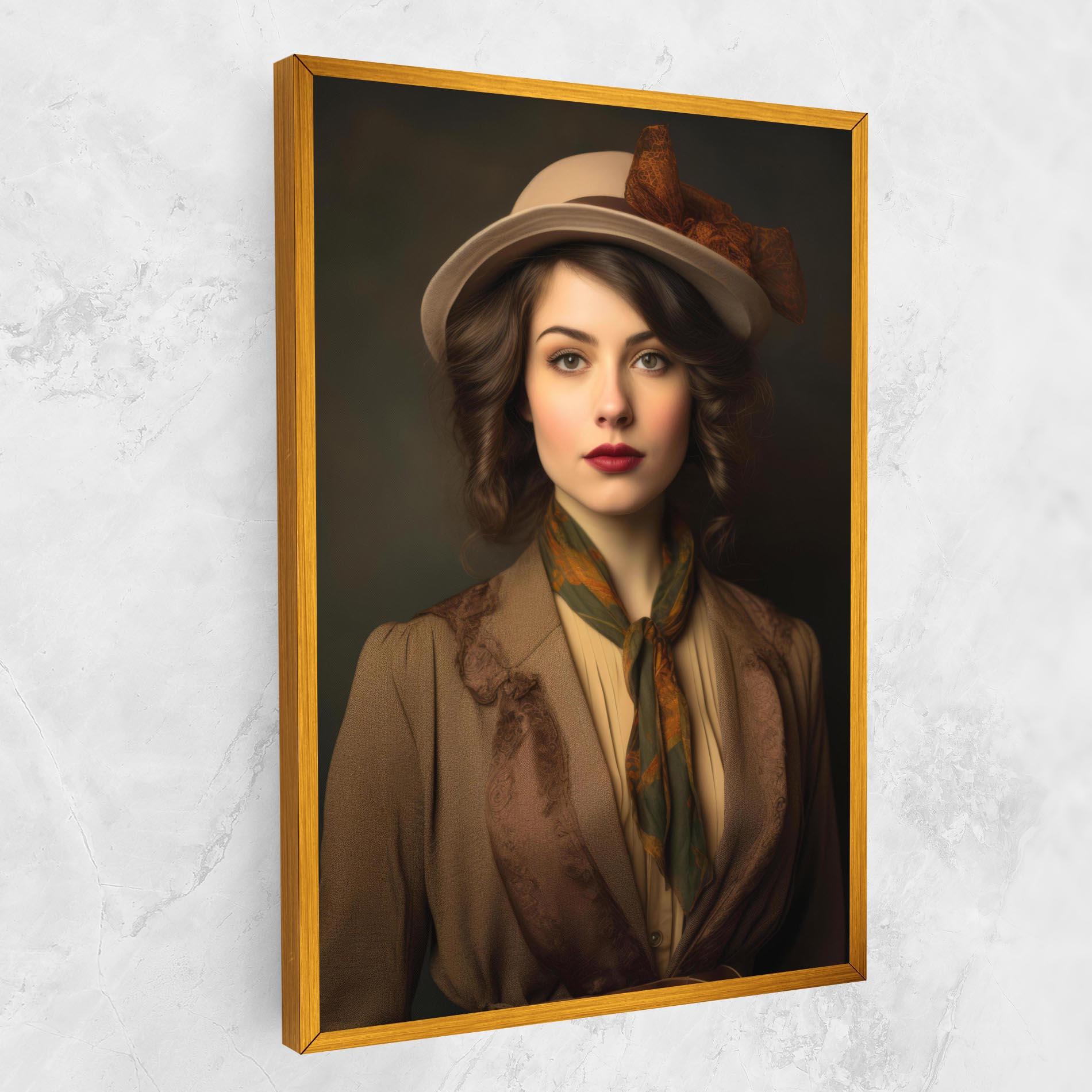 Leinwandbild Cream Vintage Hat mockup 1