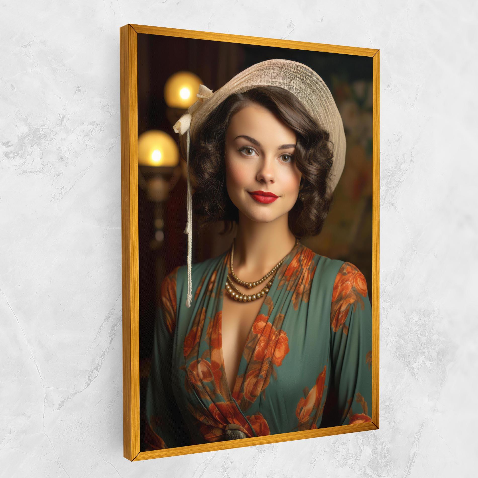 Leinwandbild Green Orange Blouse mockup 1