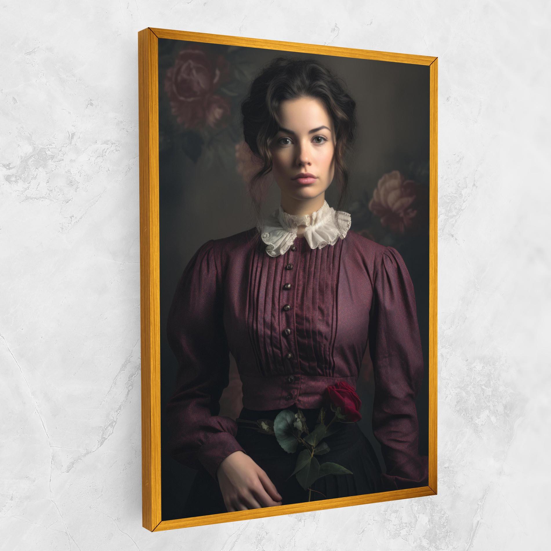 Leinwandbild Holding Vintage Rose mockup 1