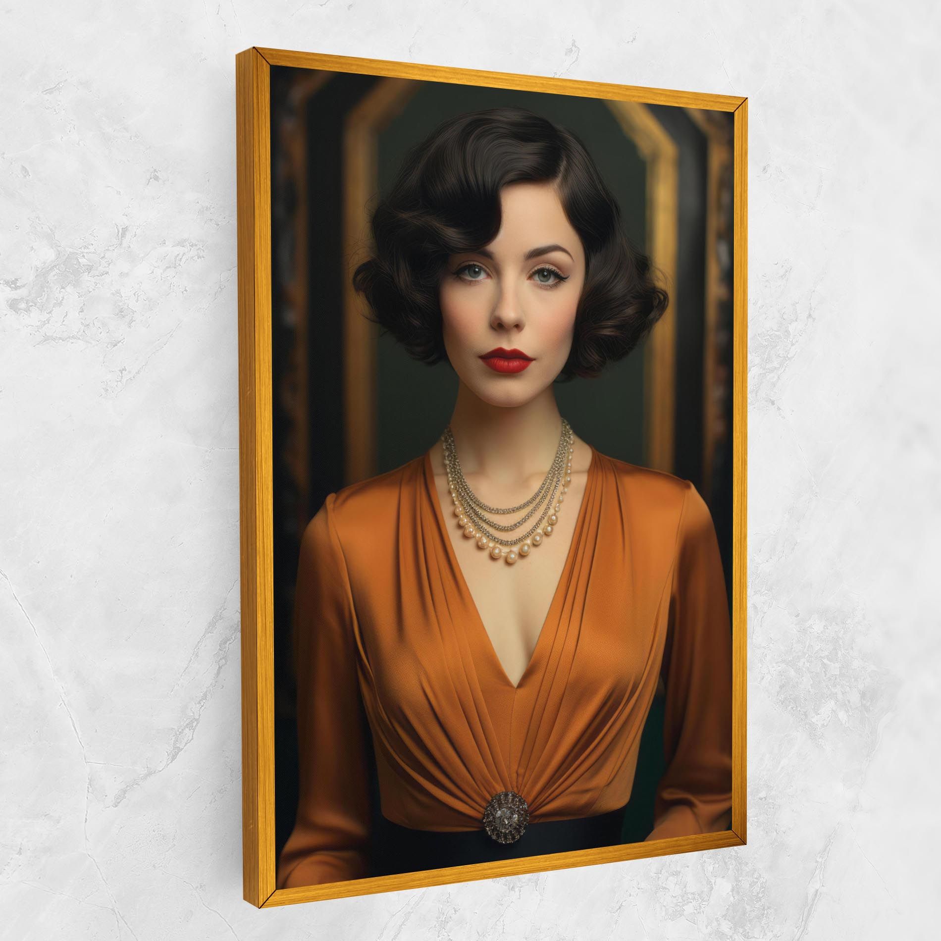 Orange Blouse Pearls mockup 1