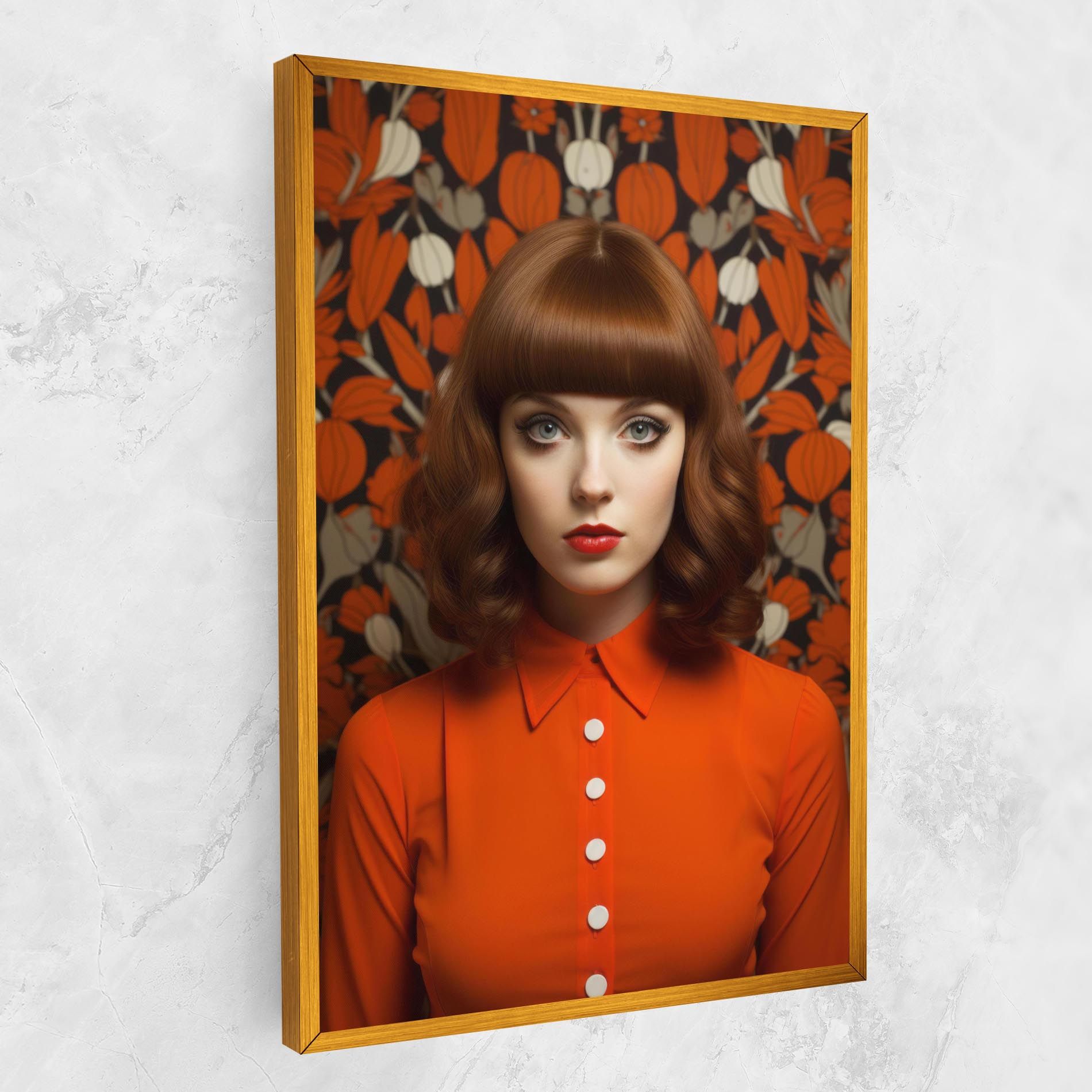 Orange Blouse Woman mockup 1