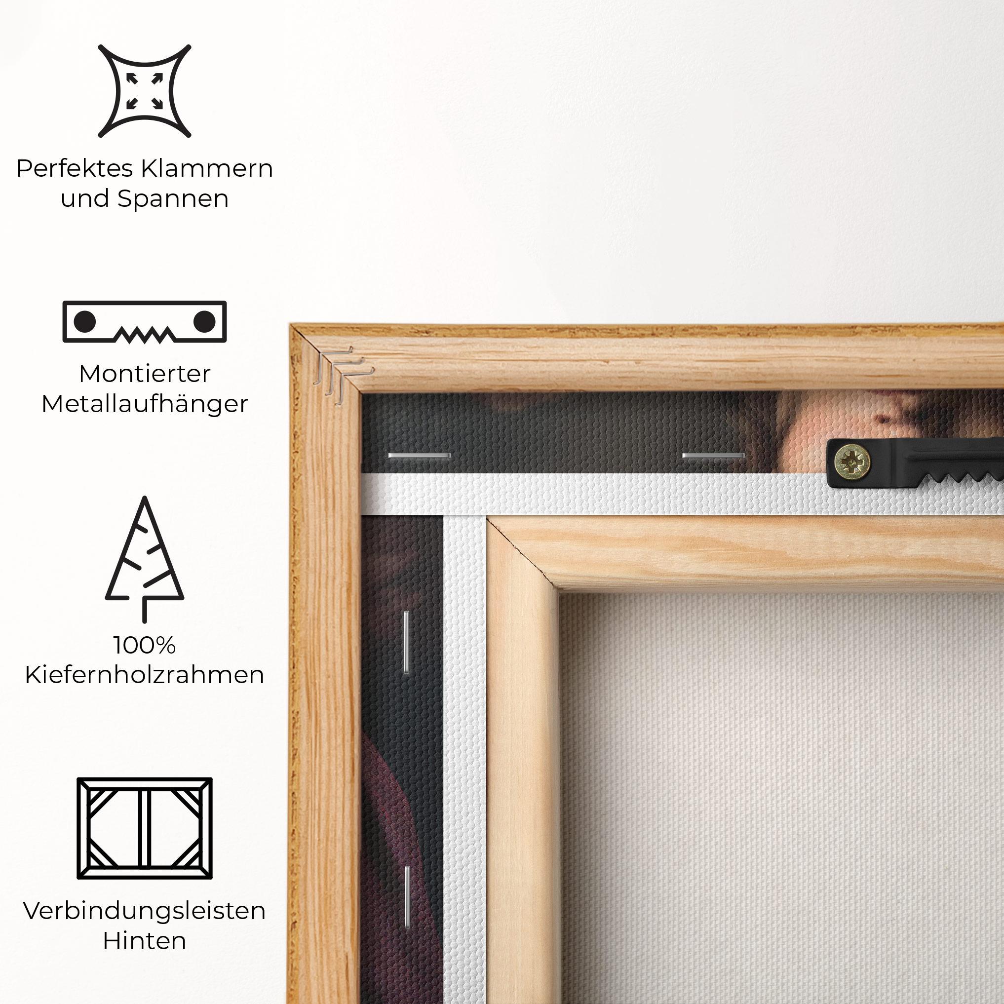 Leinwandbild Holding Vintage Rose mockup 5