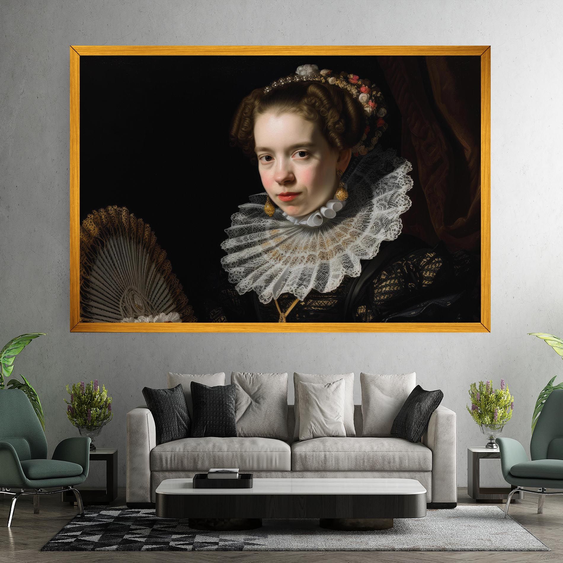 Baroque Lady Portrait mockup 7