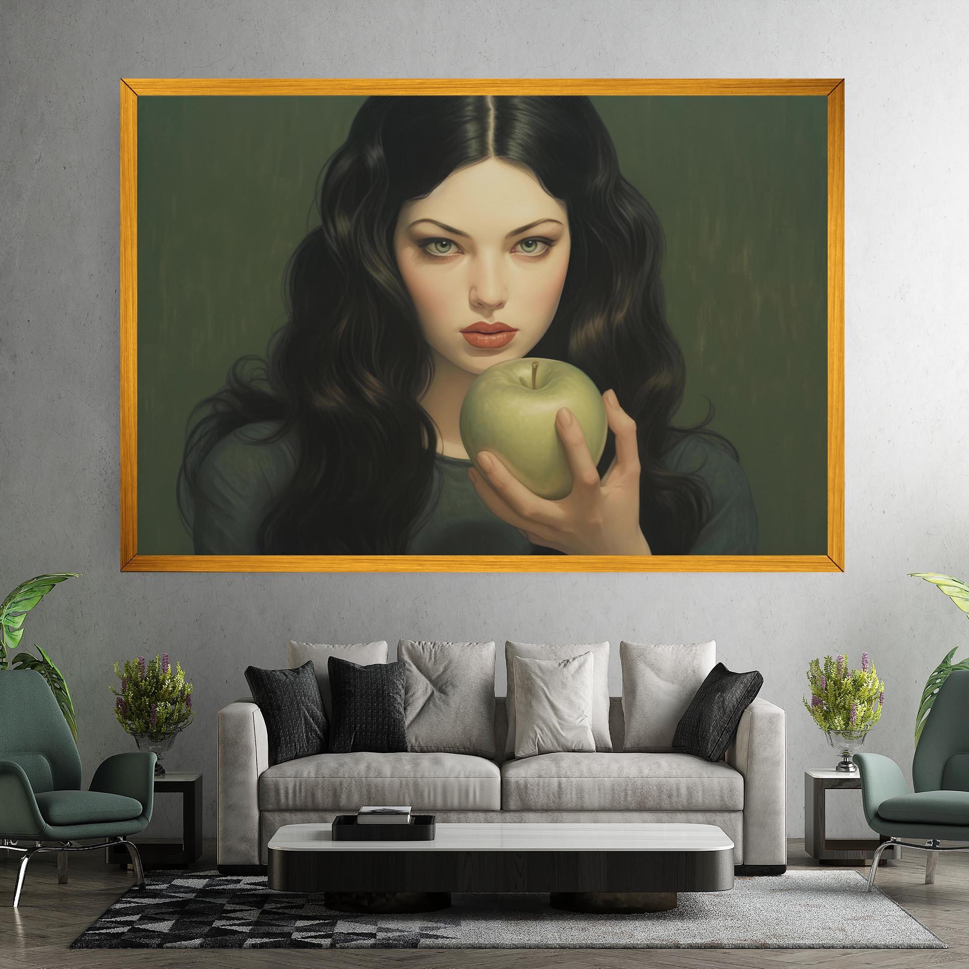 Leinwandbild Green Apple Painting mockup 7