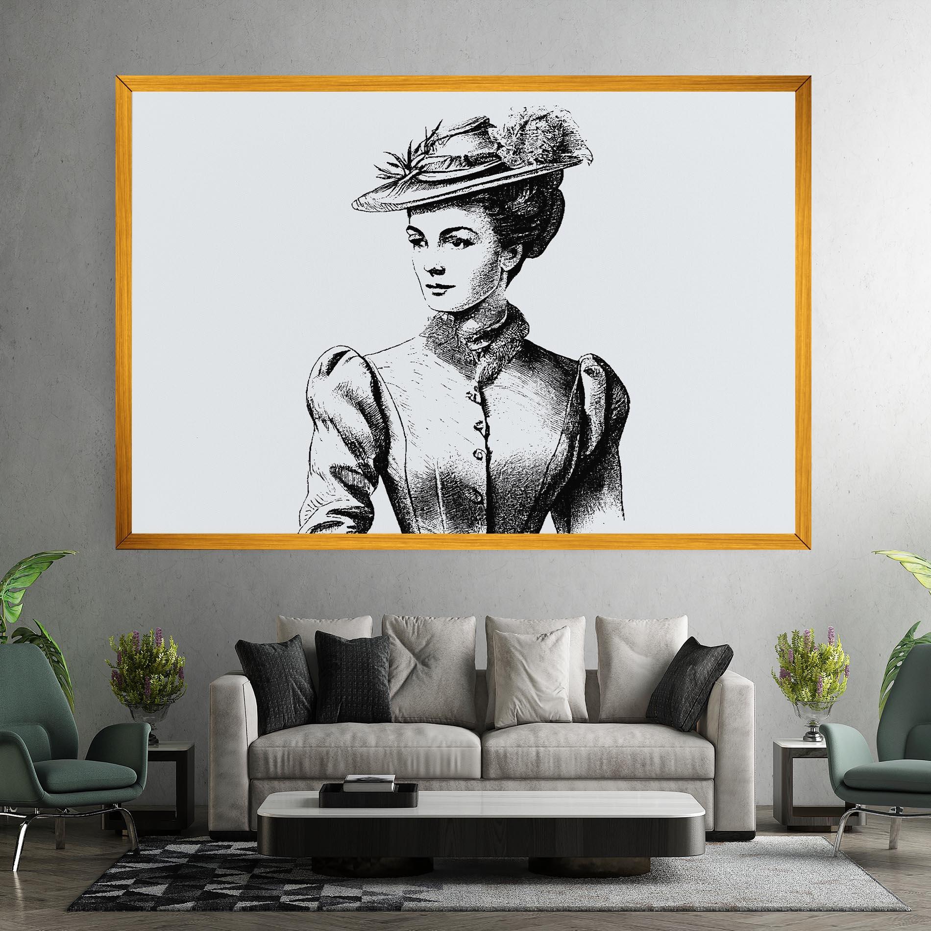 Leinwandbild Noble Lady Hat mockup 7