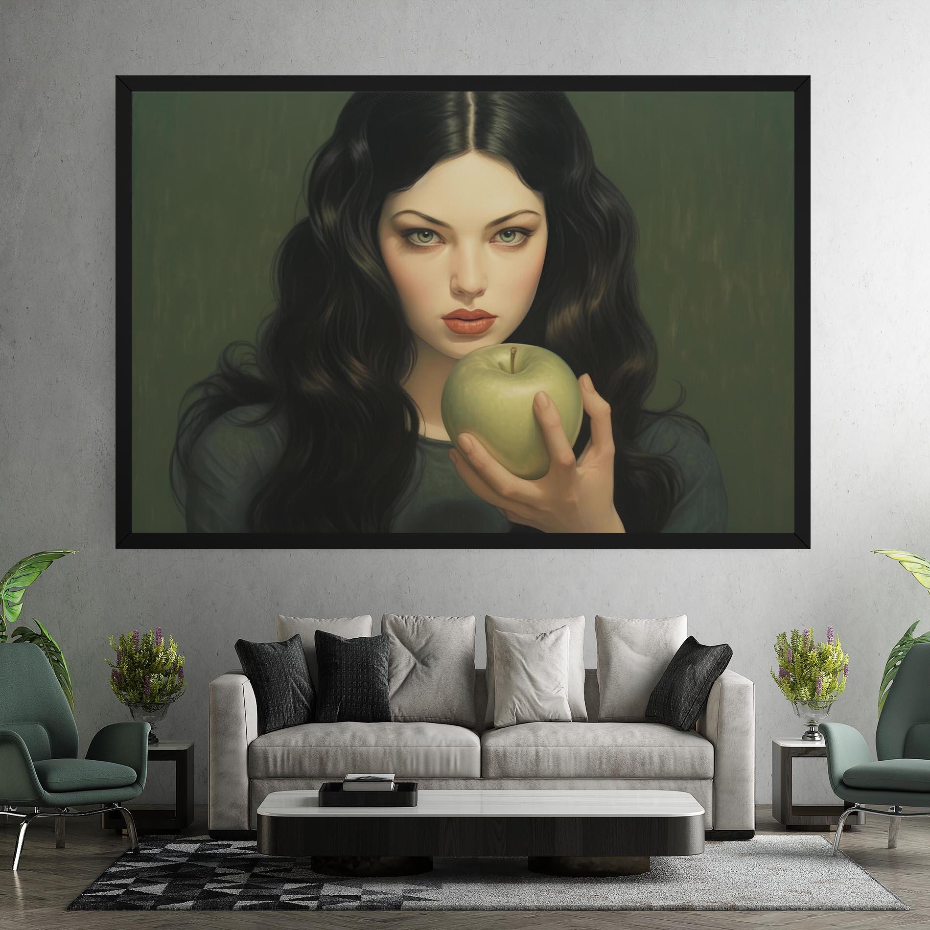 Leinwandbild Green Apple Painting mockup 7