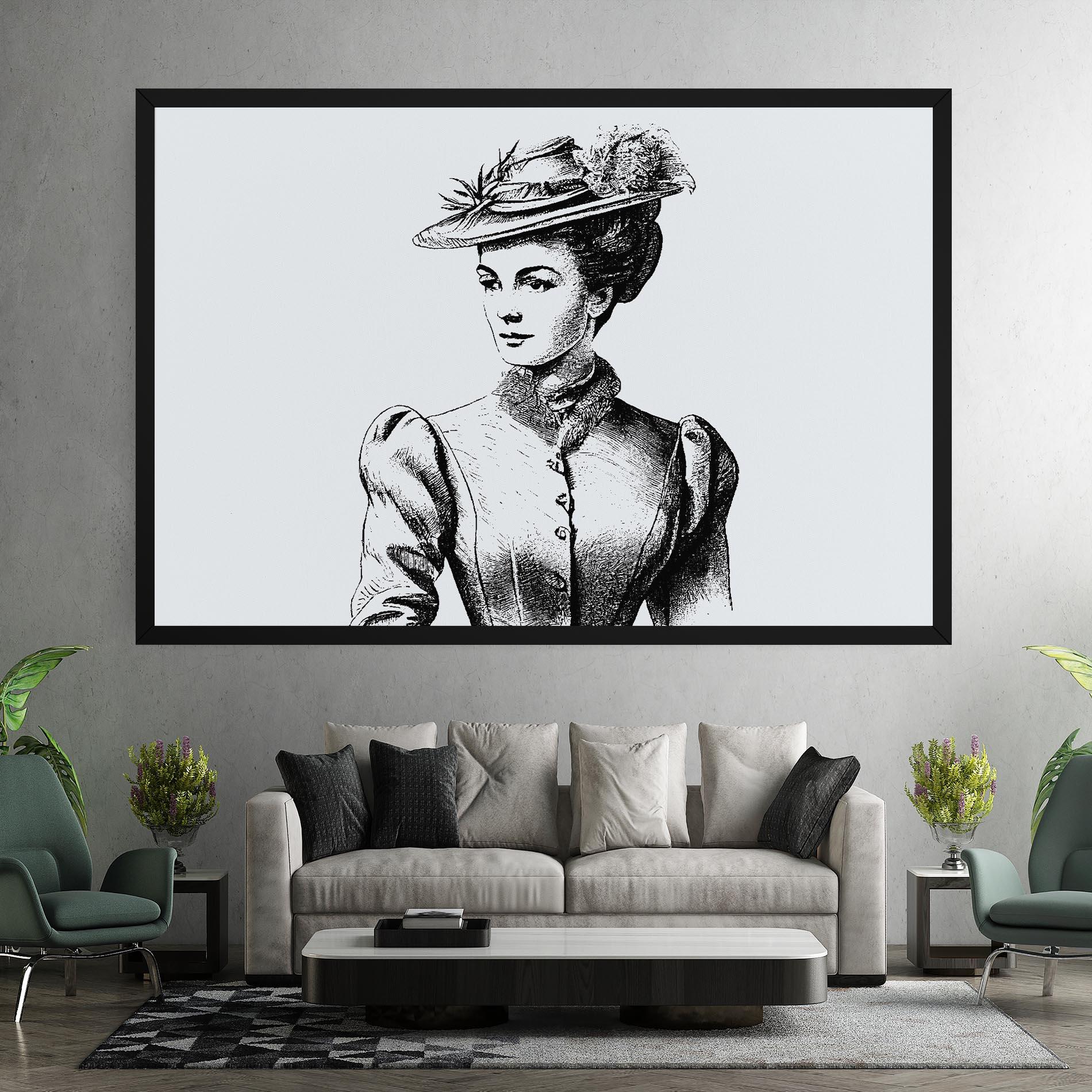 Leinwandbild Noble Lady Hat mockup 7