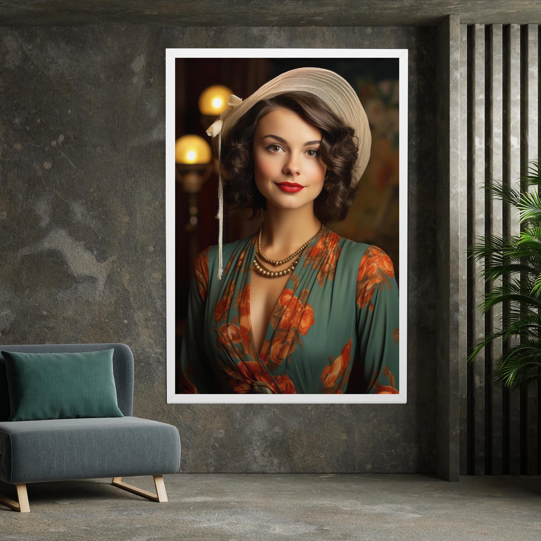 Leinwandbild Green Orange Blouse mockup 7