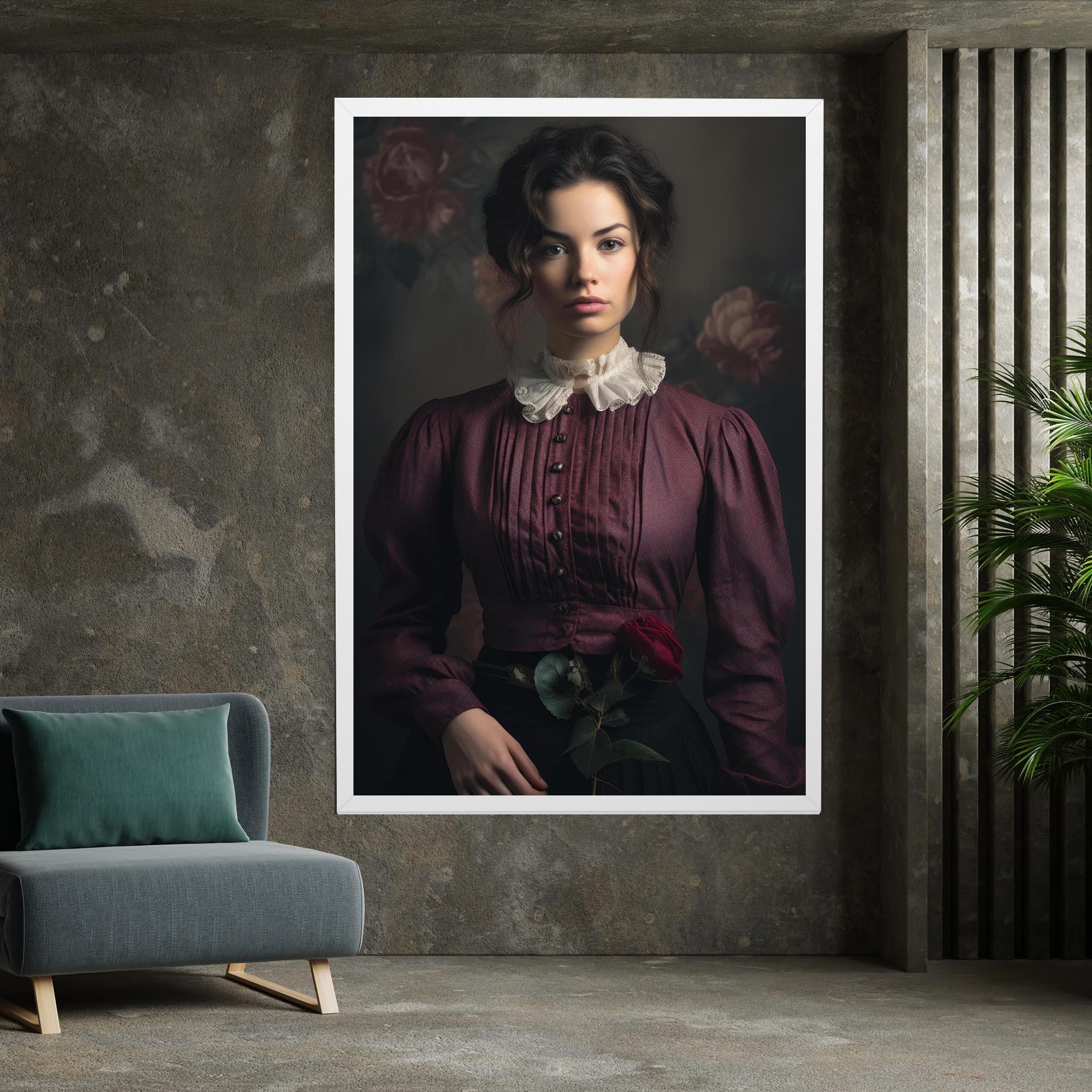 Leinwandbild Holding Vintage Rose mockup 7