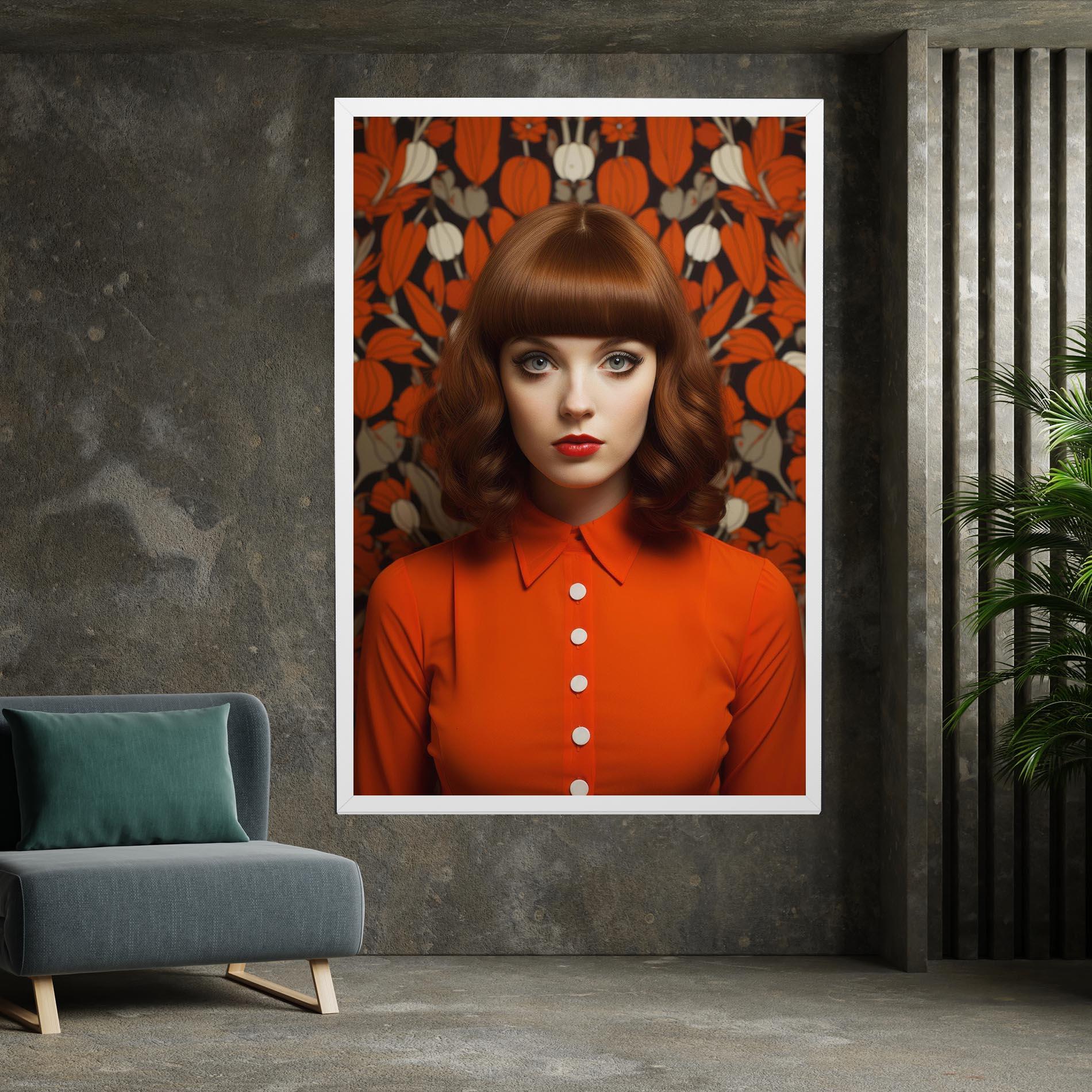 Leinwandbild Orange Blouse Woman mockup 7