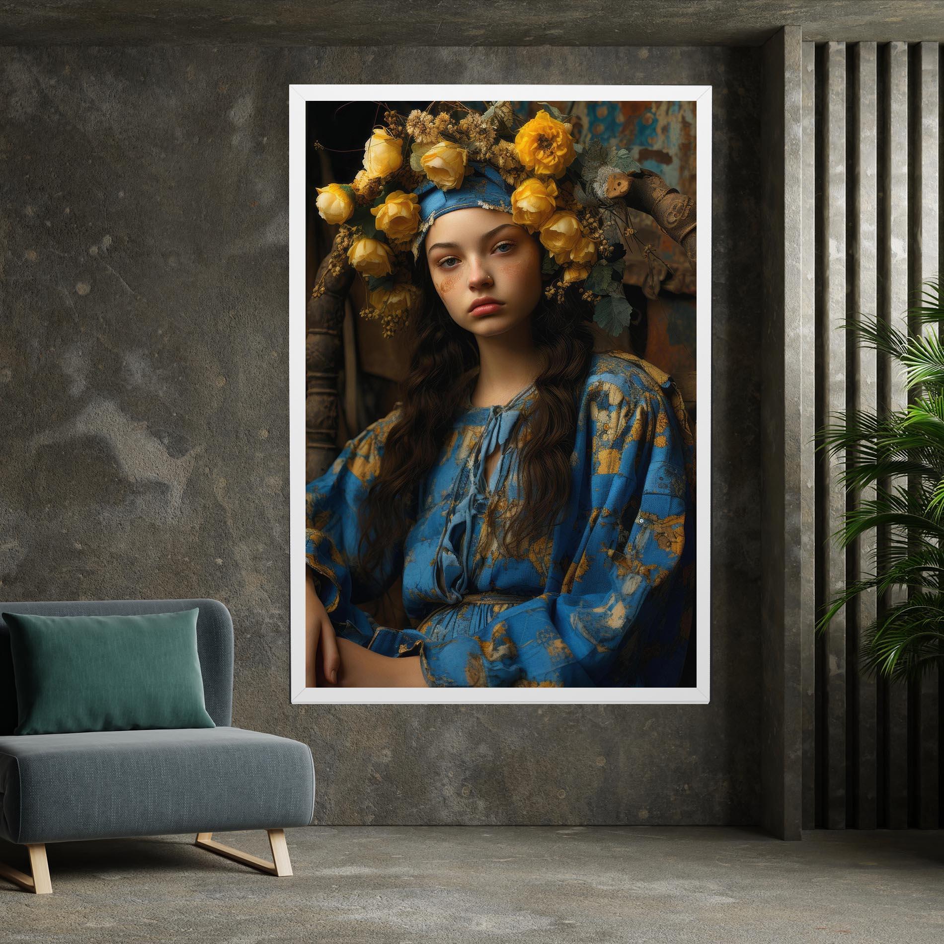 Leinwandbild Yellow Rose Dress mockup 7