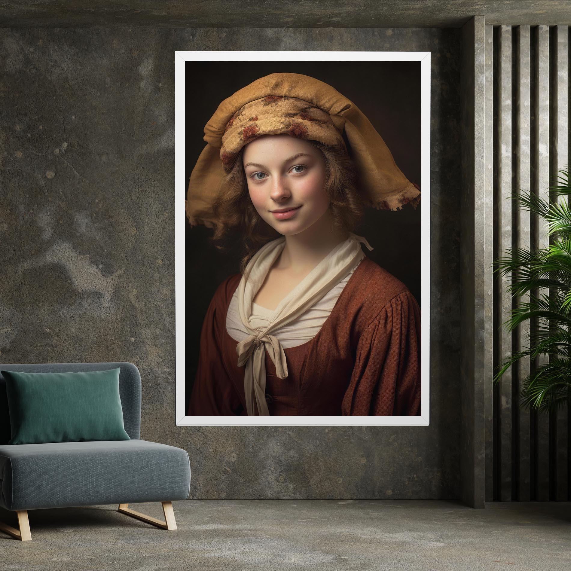 Leinwandbild Young Vintage Woman mockup 7