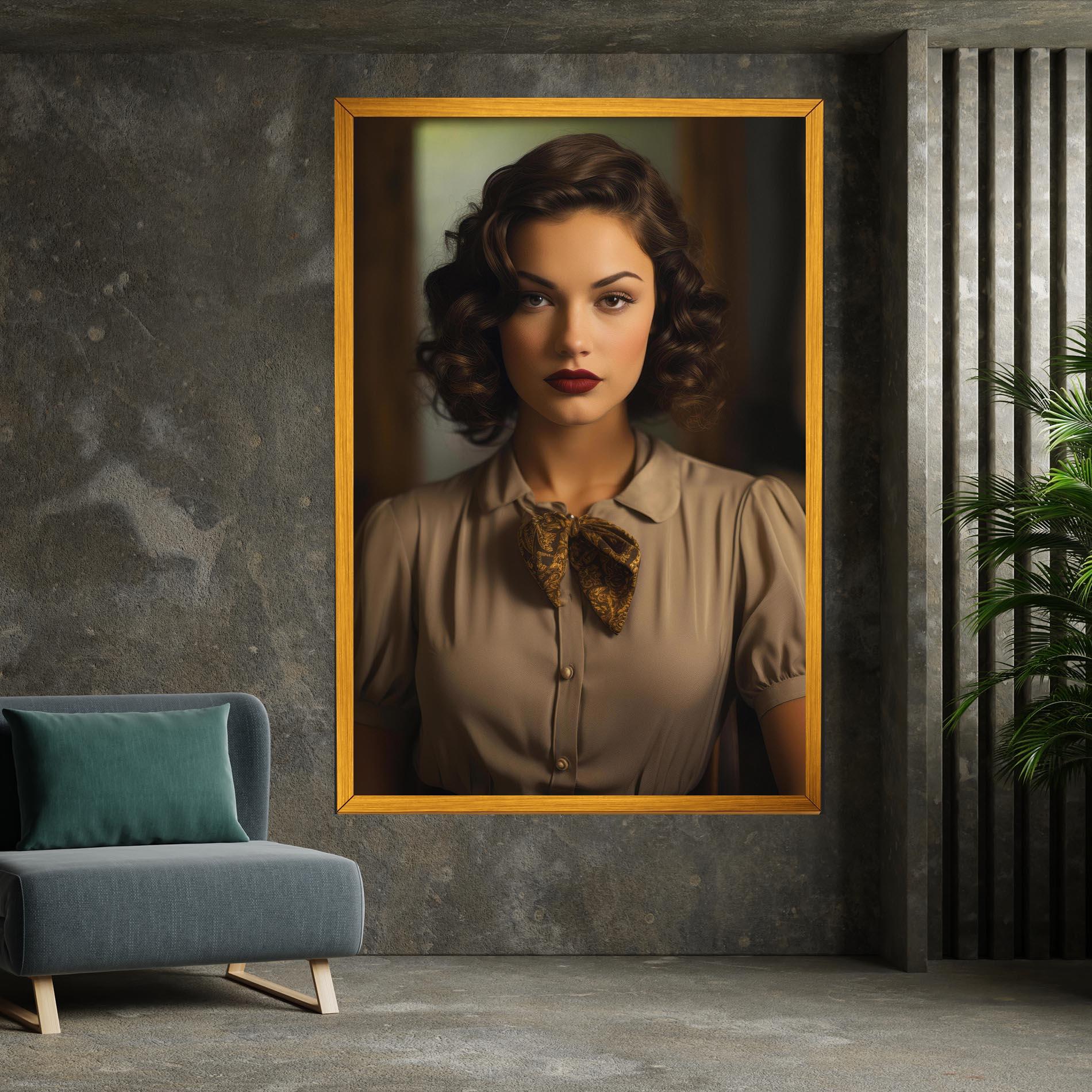 Leinwandbild Beige Vintage Blouse mockup 7