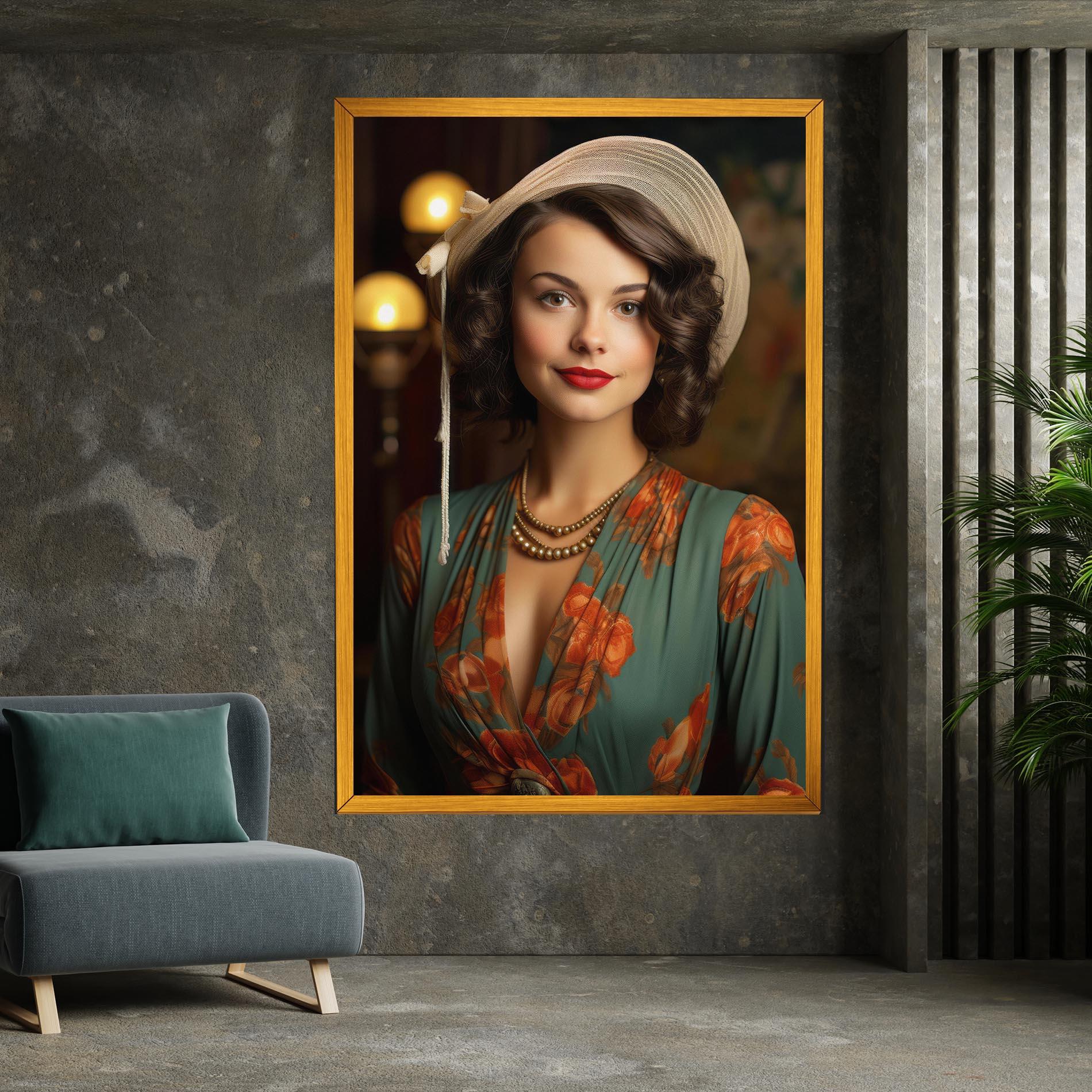 Leinwandbild Green Orange Blouse mockup 7