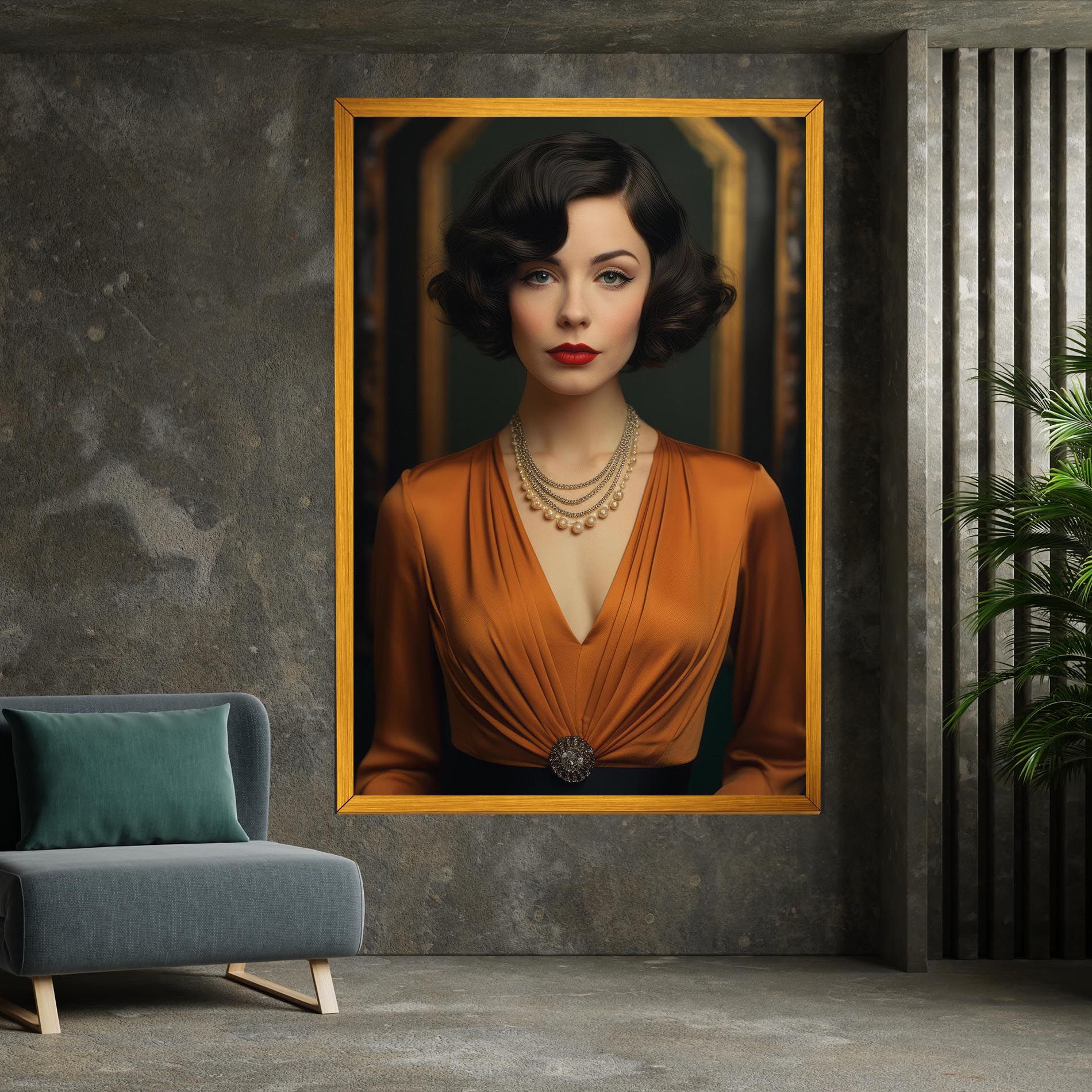 Orange Blouse Pearls mockup 7