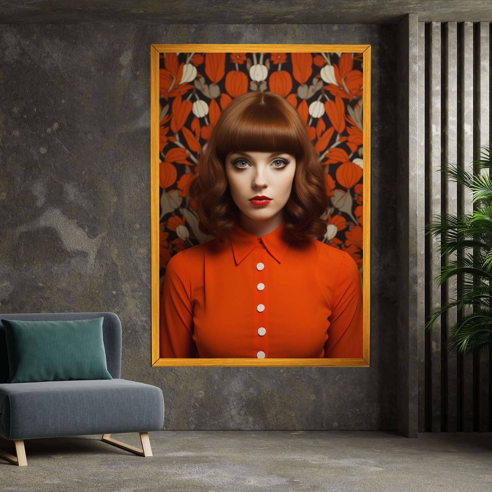 Orange Blouse Woman mockup 7