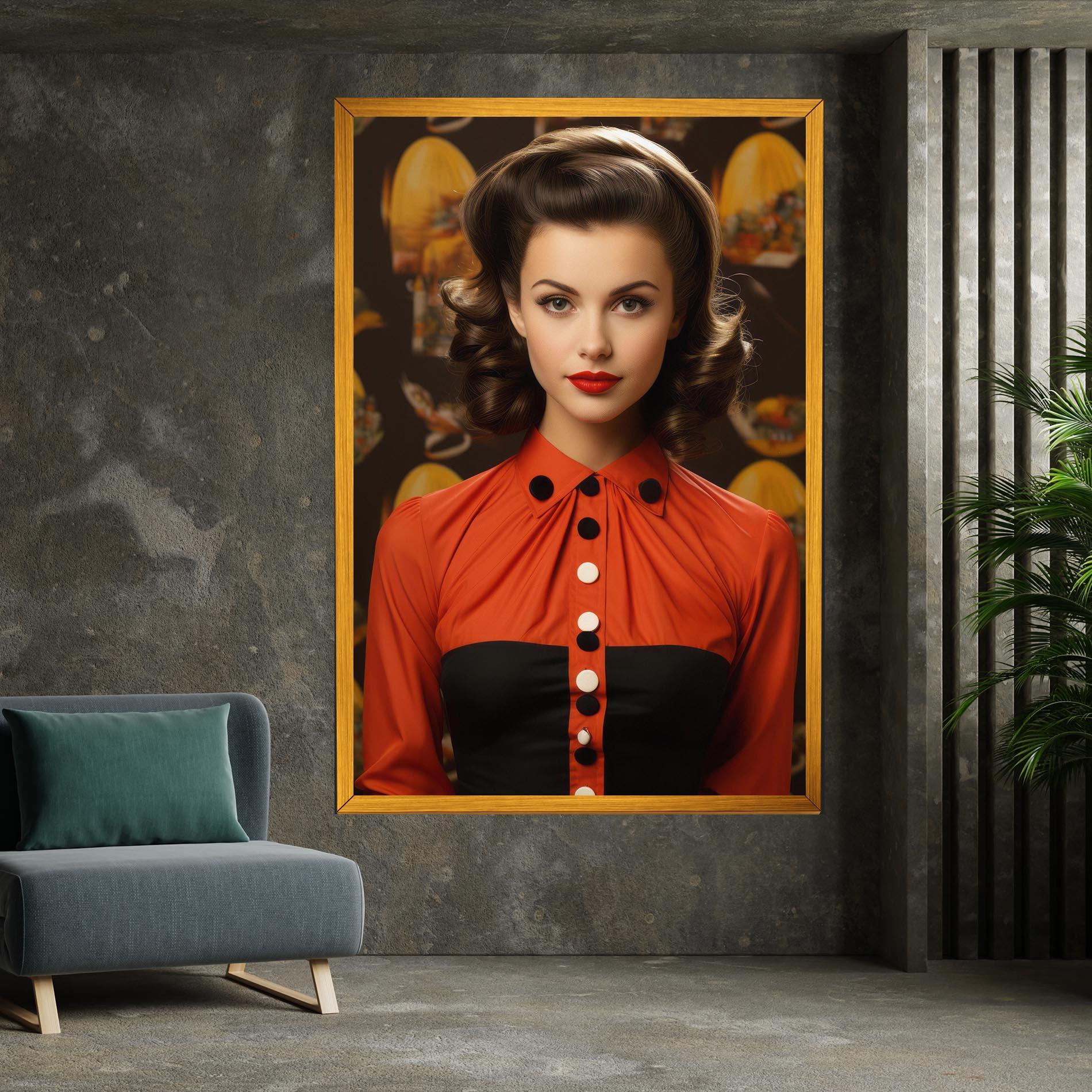 Leinwandbild Vintage Red Black mockup 7