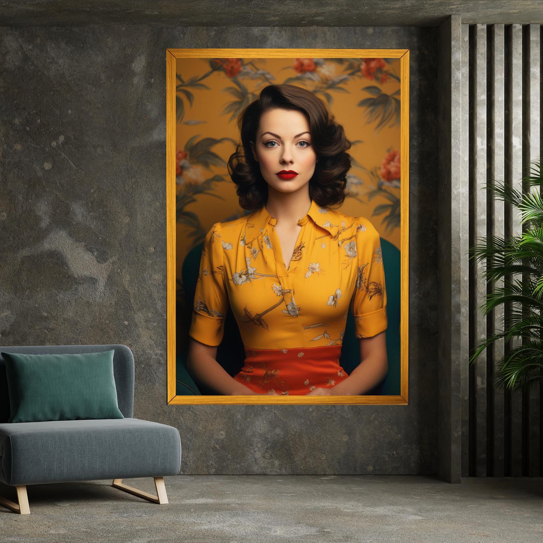 Yellow Red Dress mockup 7