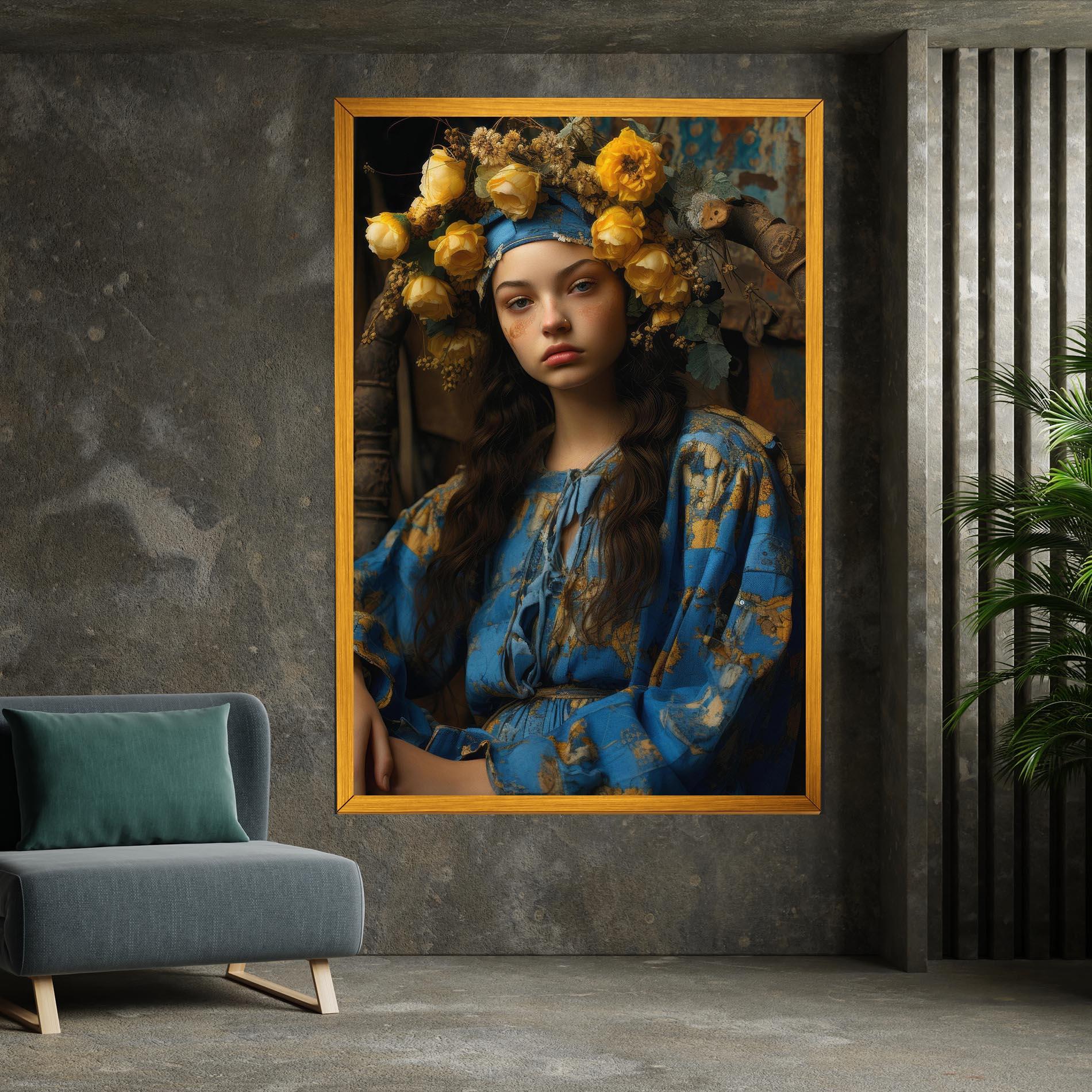 Leinwandbild Yellow Rose Dress mockup 7