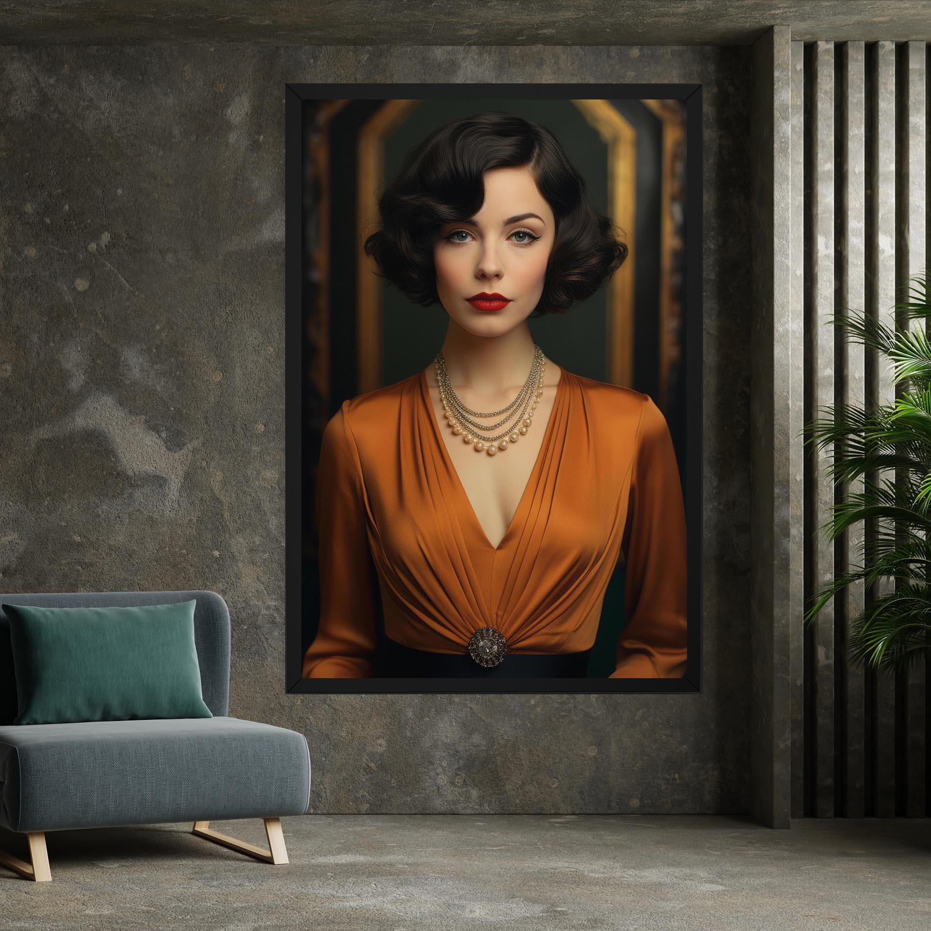 Leinwandbild Orange Blouse Pearls mockup 7