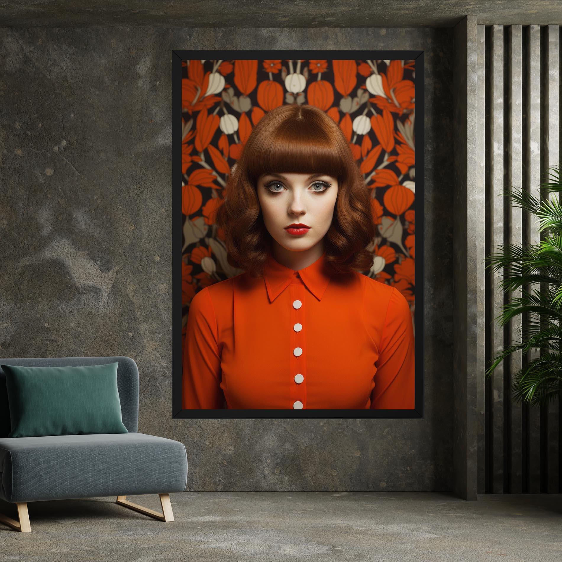 Leinwandbild Orange Blouse Woman mockup 7