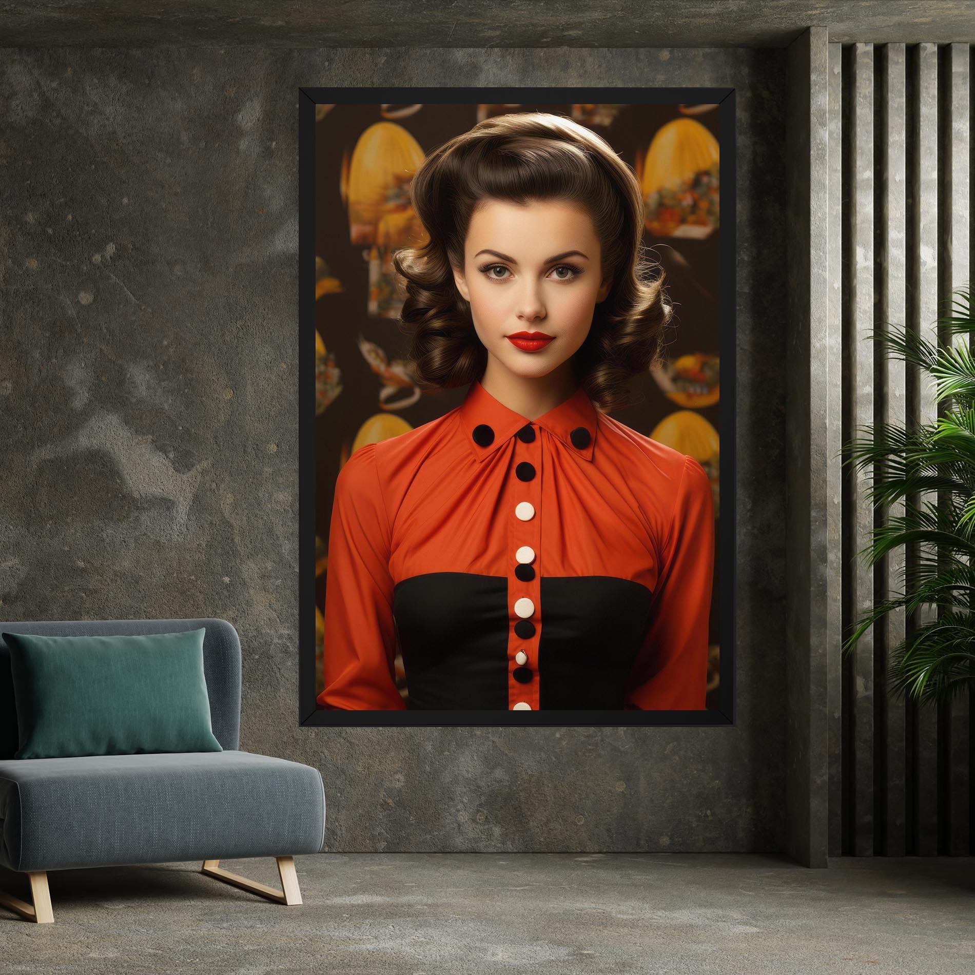 Leinwandbild Vintage Red Black mockup 7