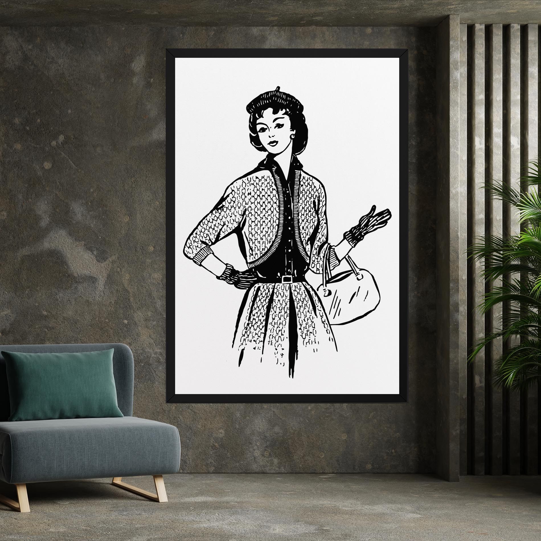 Vintage Woman Line mockup 7