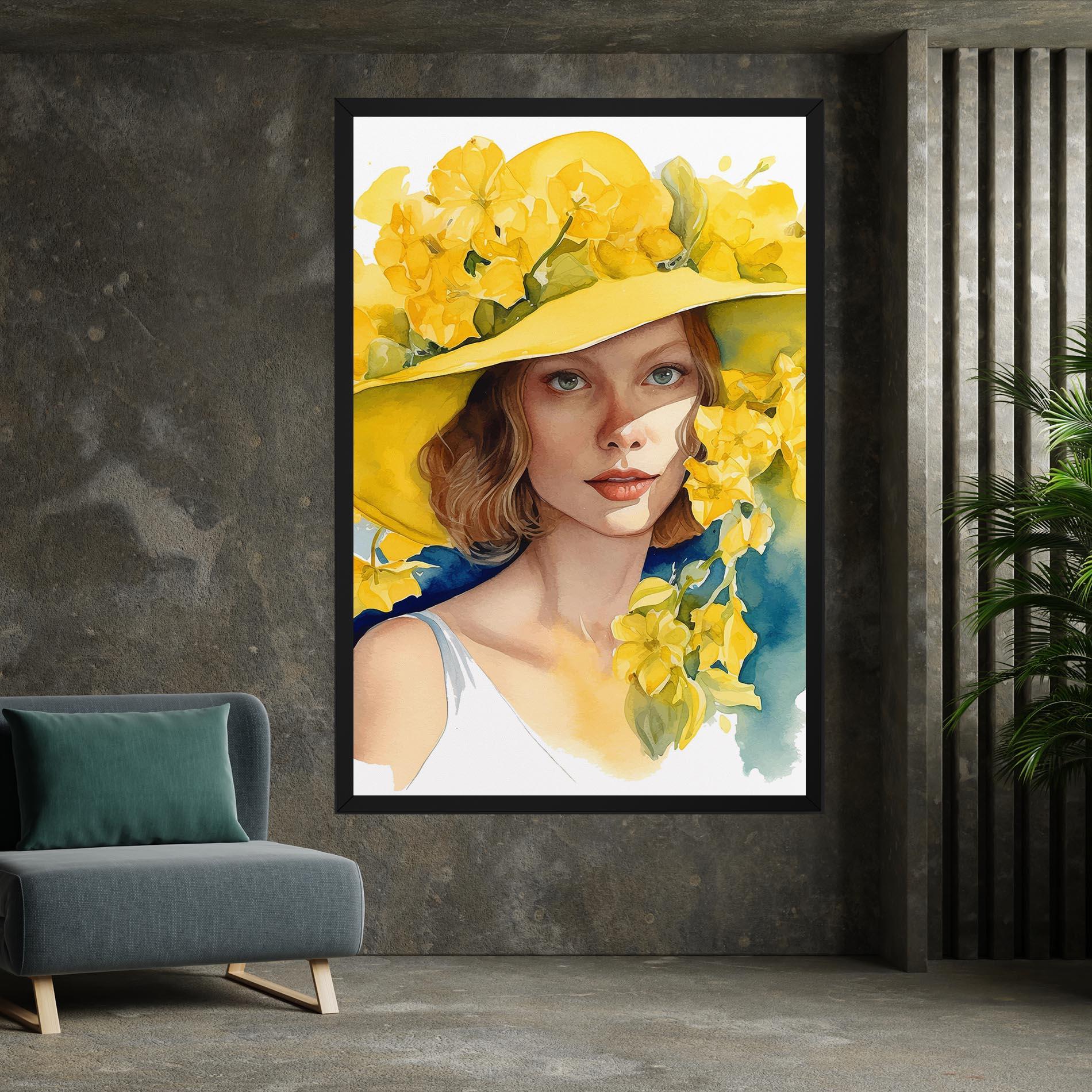 Leinwandbild Yellow Hat Flowers mockup 7
