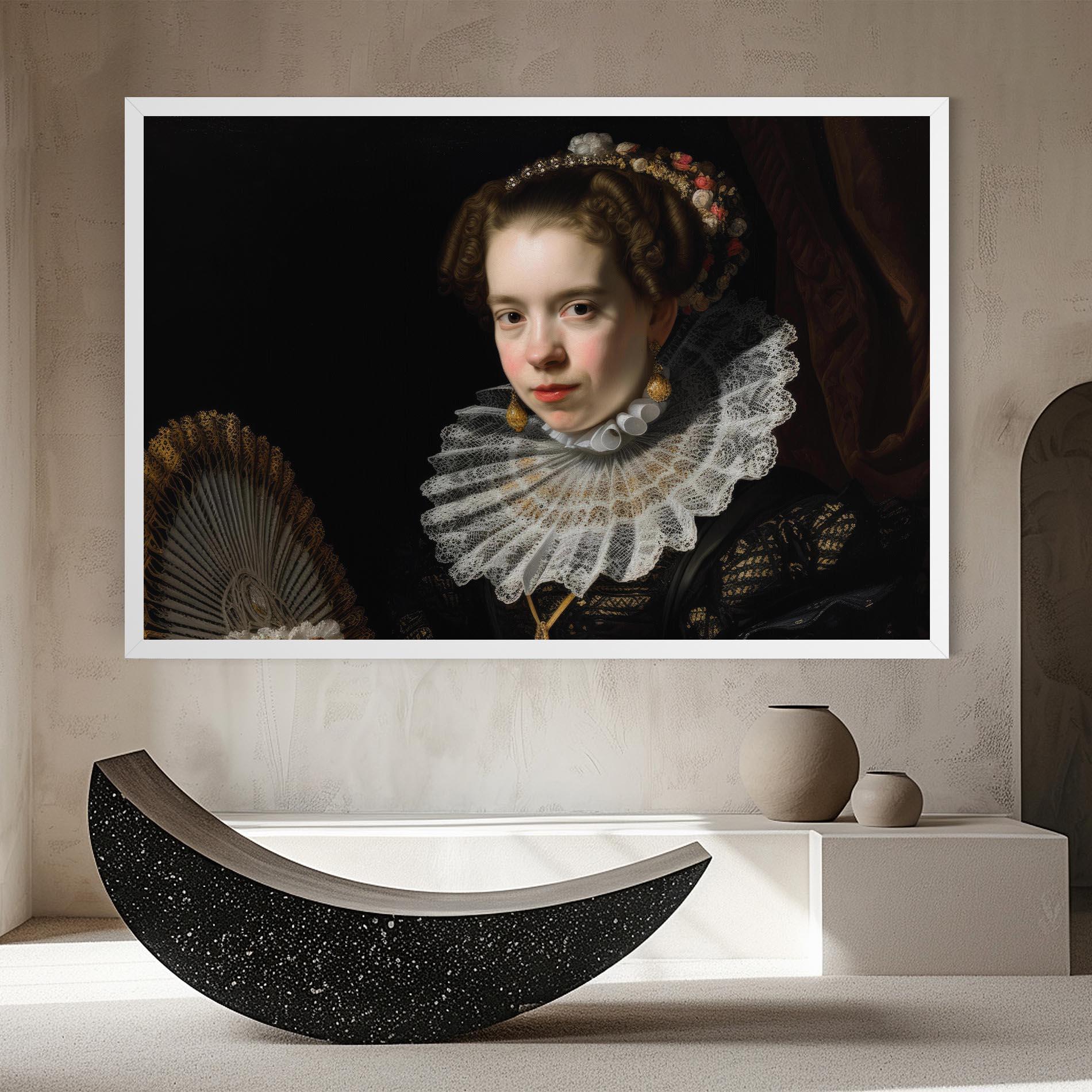 Leinwandbild Baroque Lady Portrait mockup 8