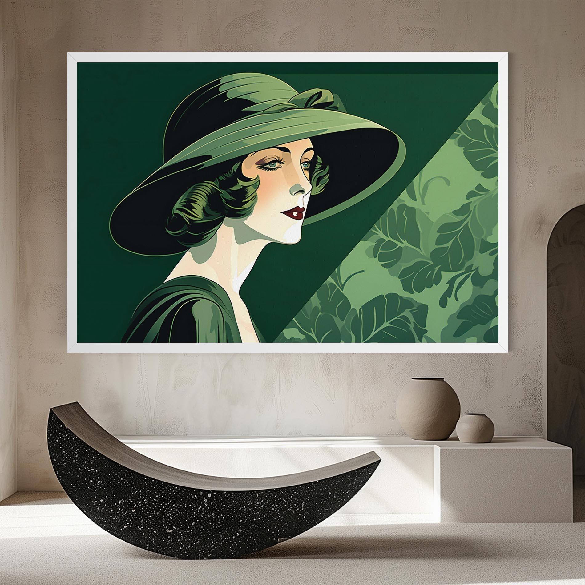 Leinwandbild Green Woman Painting mockup 8