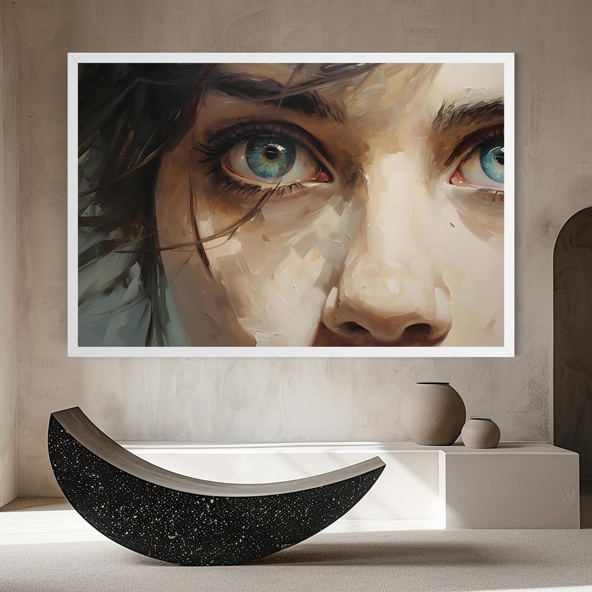 Leinwandbild Vintage Blue Eyes Art mockup 8