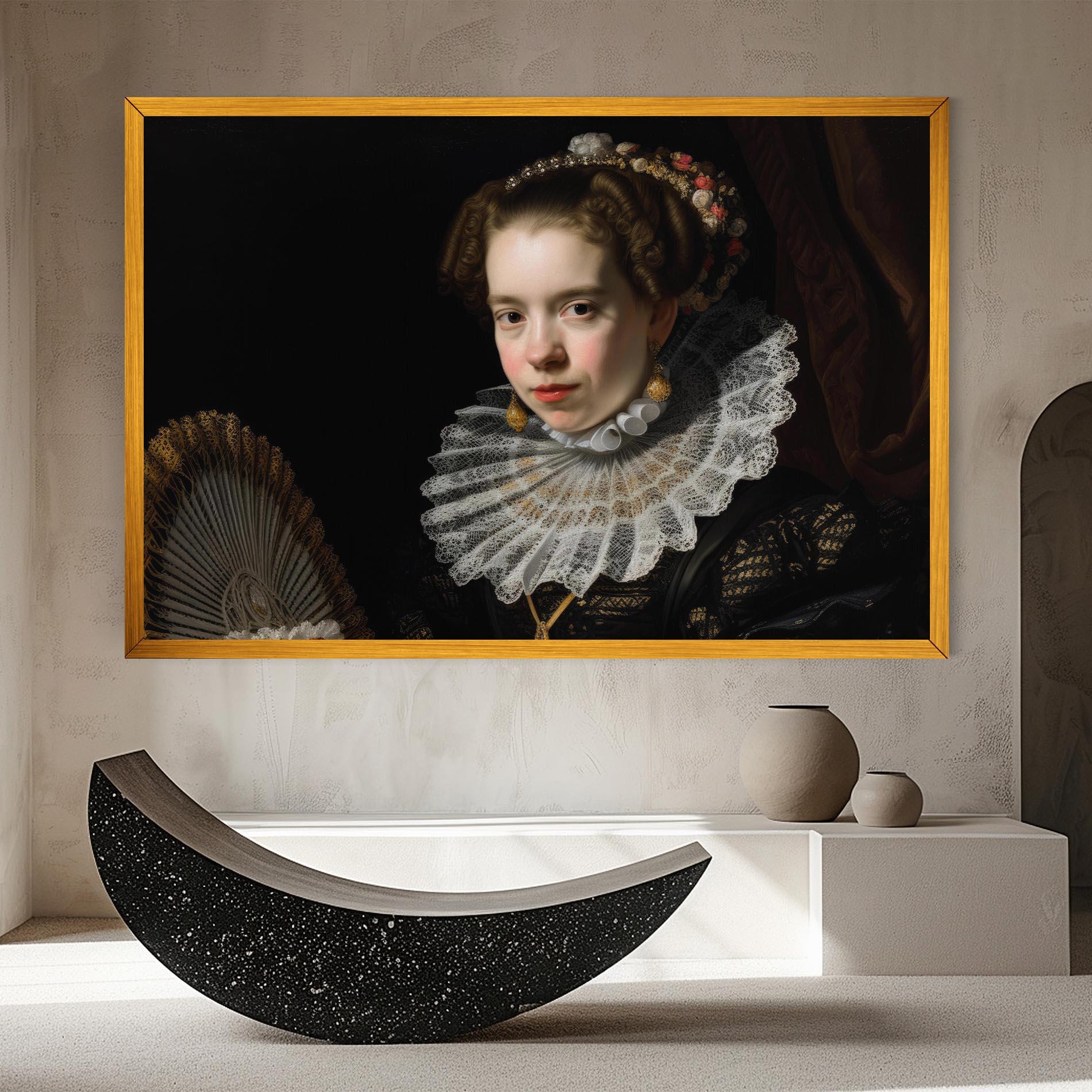 Leinwandbild Baroque Lady Portrait mockup 8