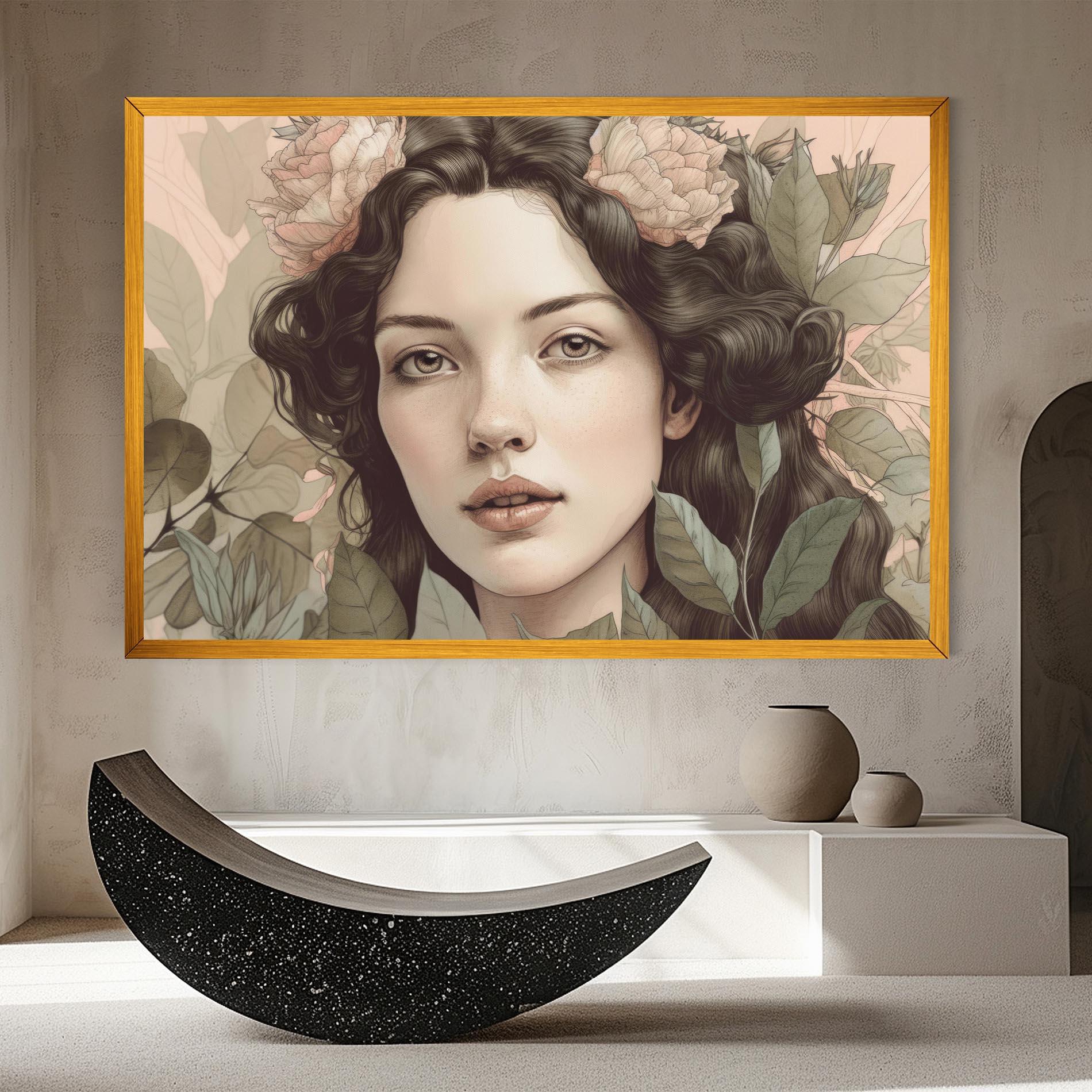 Leinwandbild Beautiful Vintage Portrait mockup 8