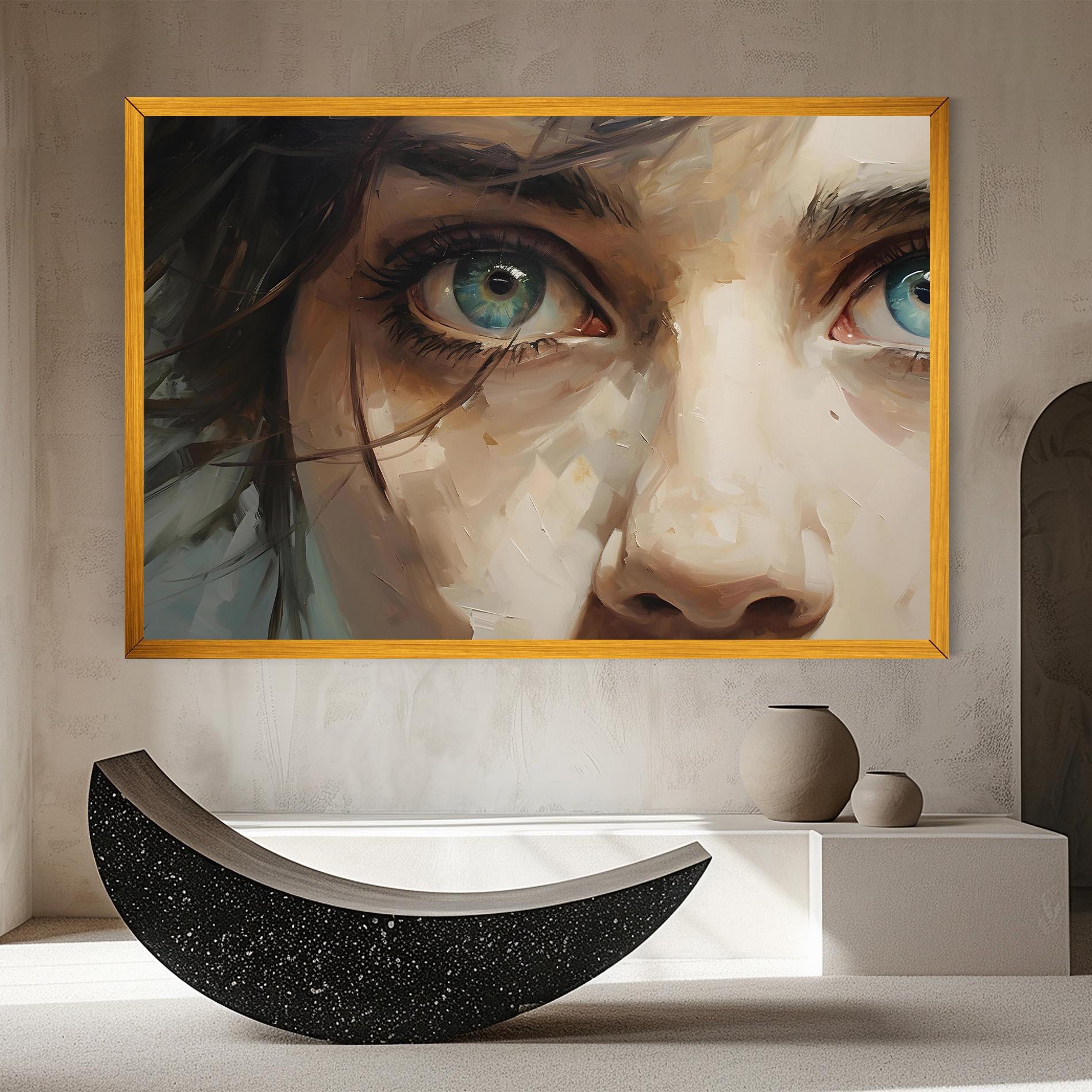 Leinwandbild Vintage Blue Eyes Art mockup 8