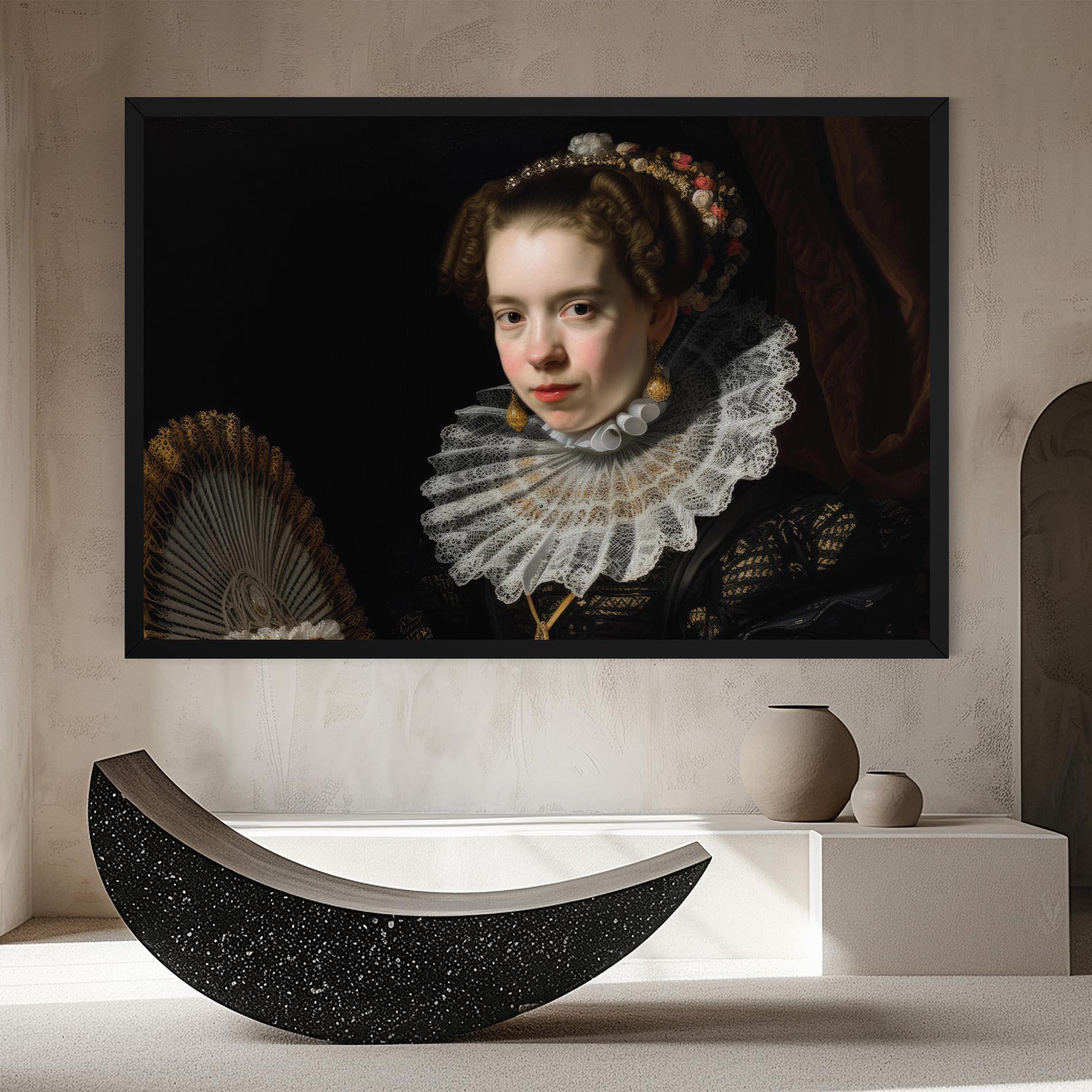 Leinwandbild Baroque Lady Portrait mockup 8