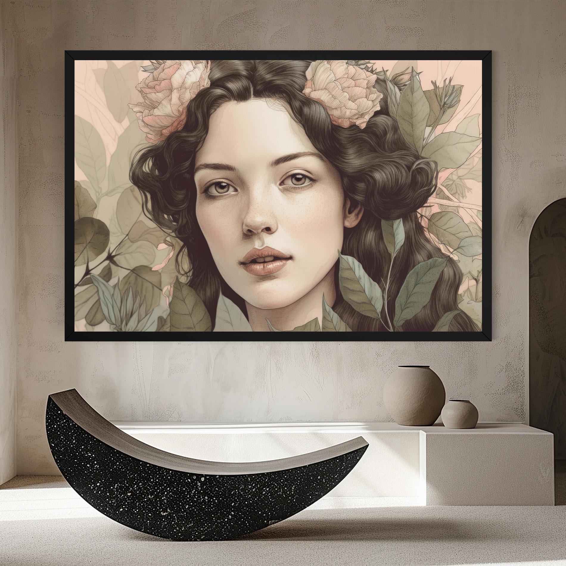 Leinwandbild Beautiful Vintage Portrait mockup 8