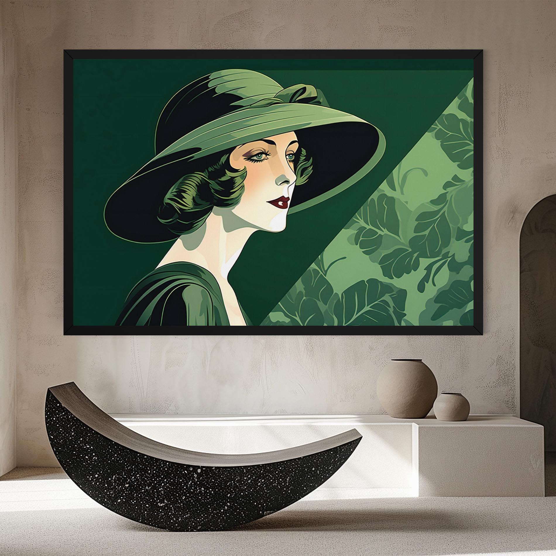 Leinwandbild Green Woman Painting mockup 8