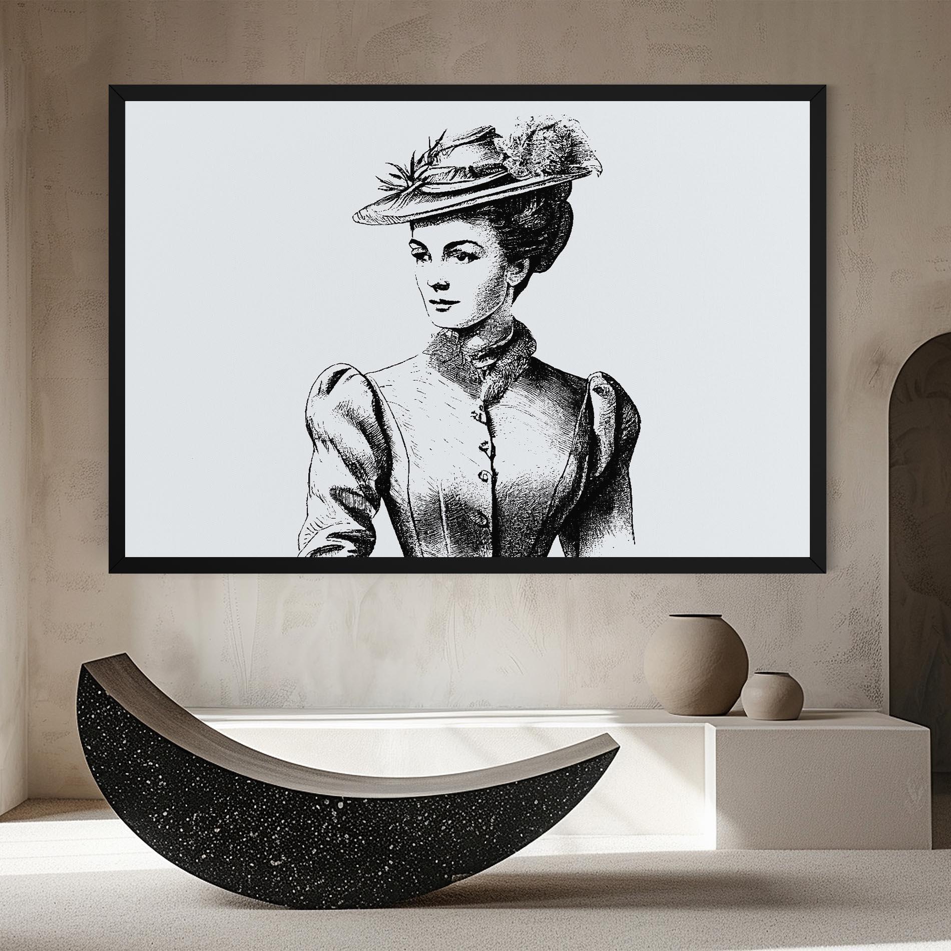 Leinwandbild Noble Lady Hat mockup 8