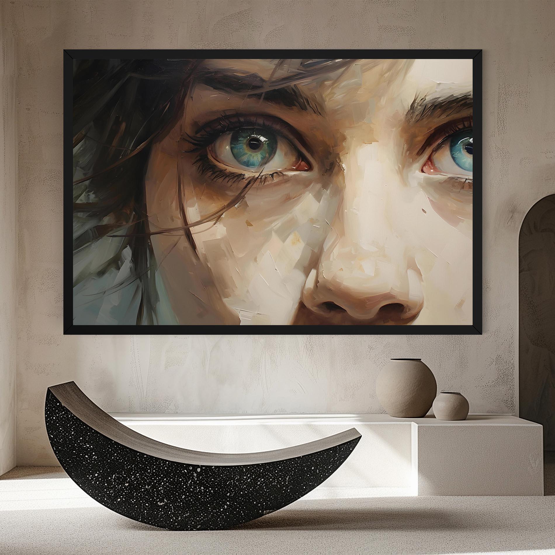 Leinwandbild Vintage Blue Eyes Art mockup 8