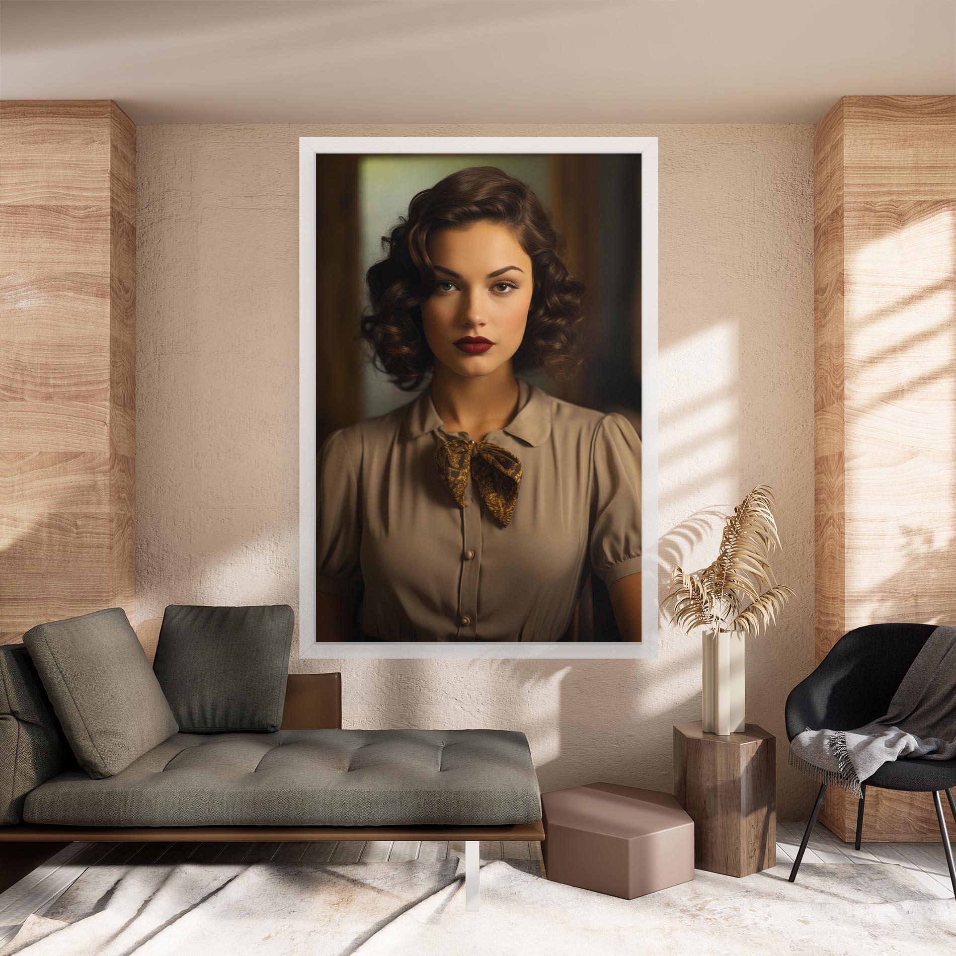 Leinwandbild Beige Vintage Blouse mockup 8