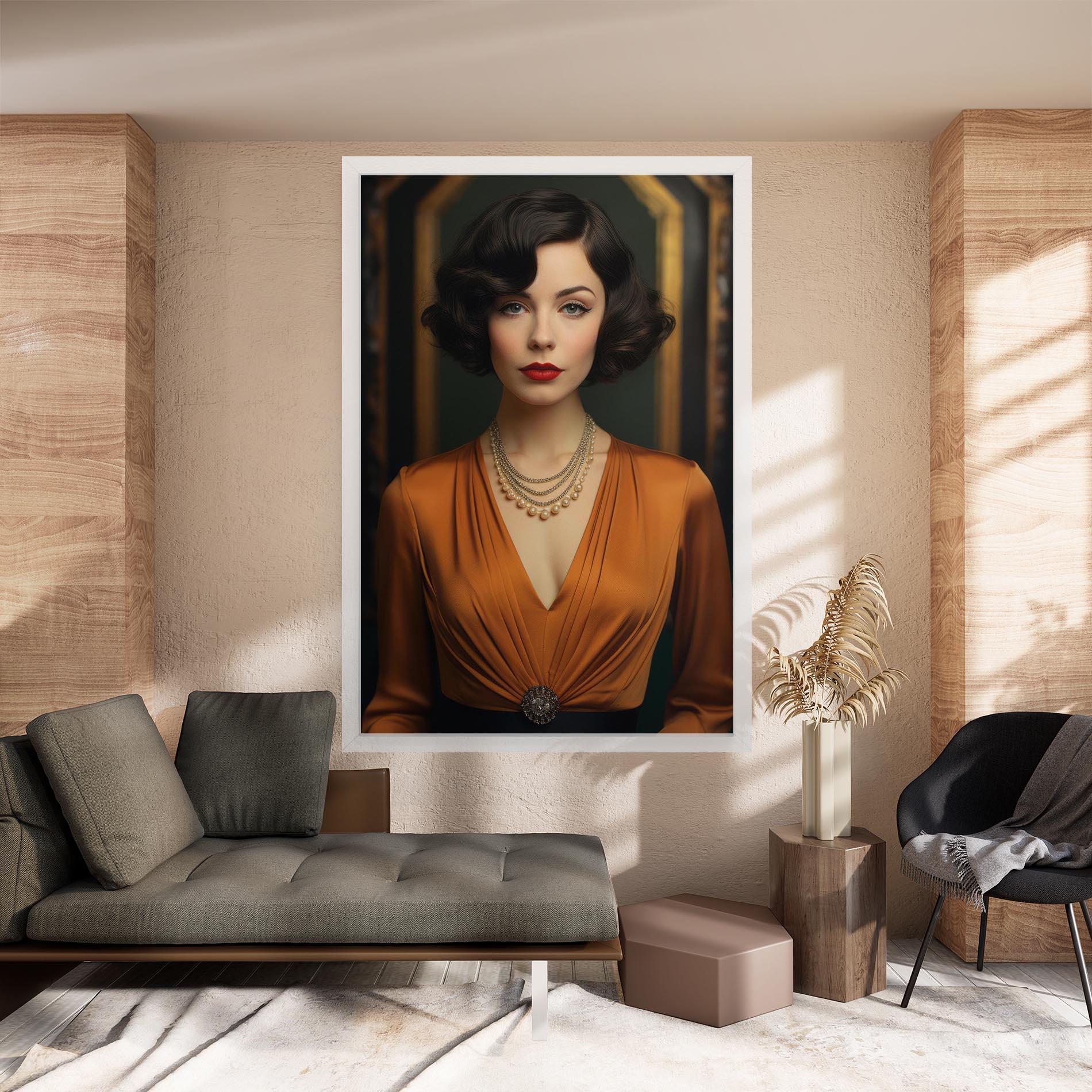 Leinwandbild Orange Blouse Pearls mockup 8