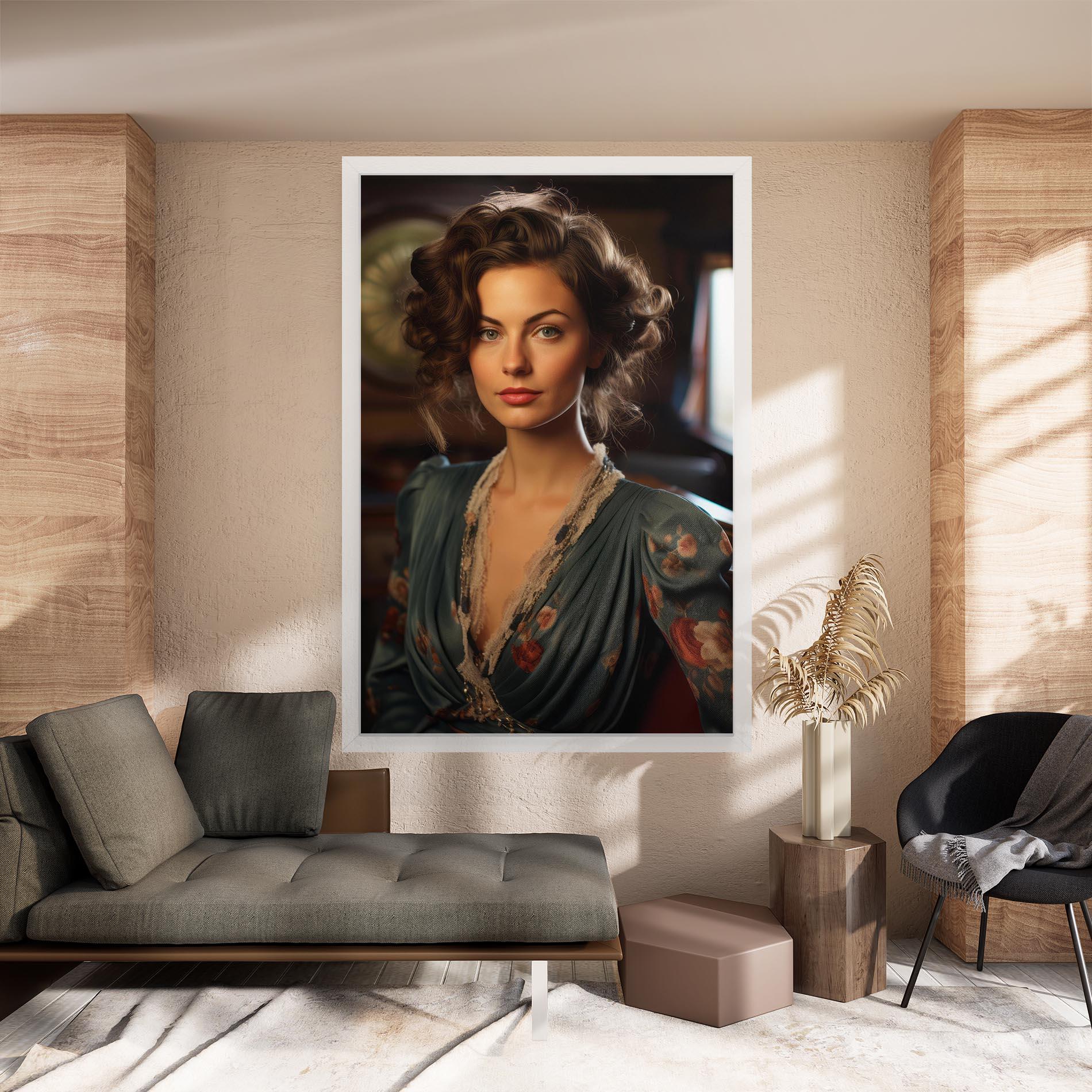 Leinwandbild Pink Flowers Dress mockup 8