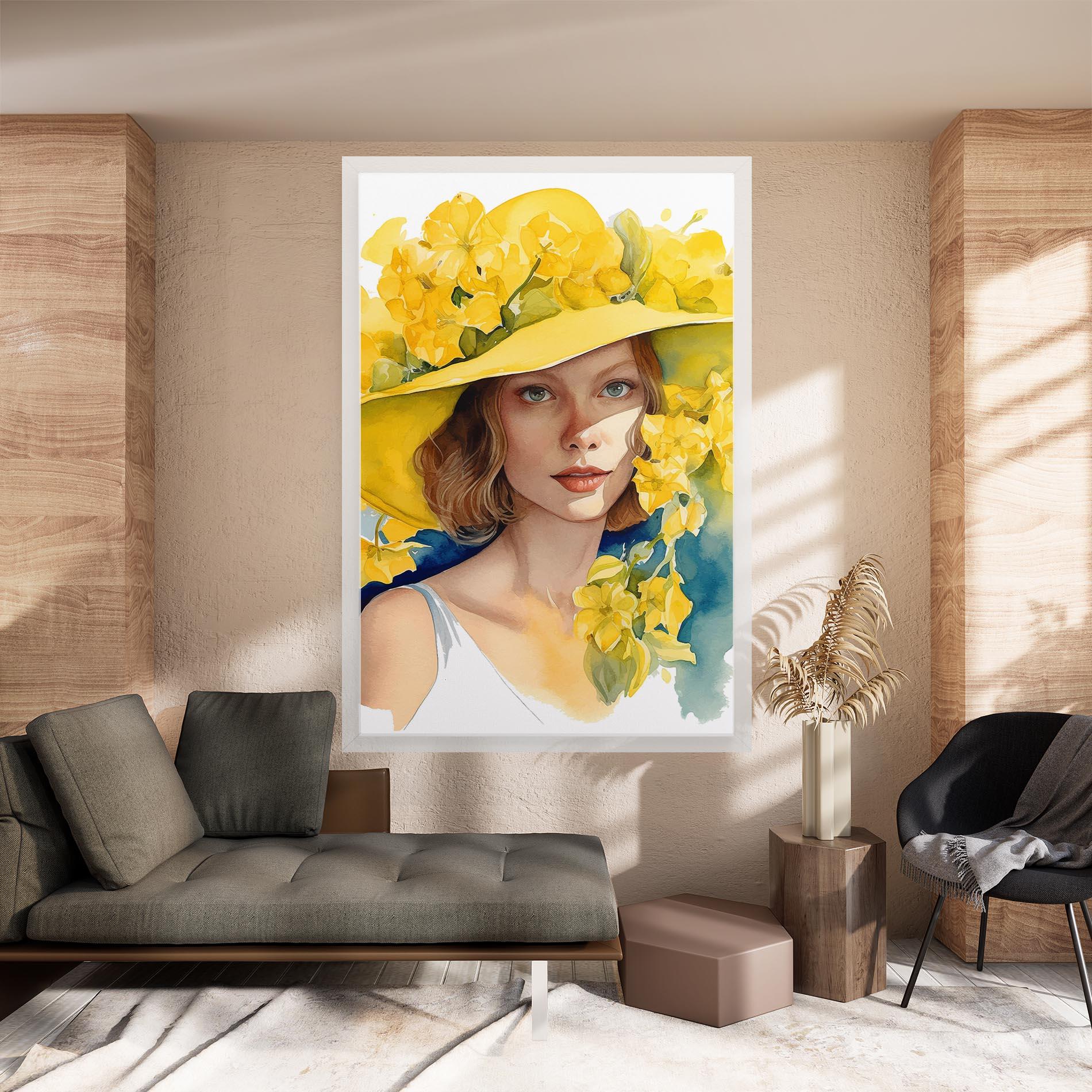 Leinwandbild Yellow Hat Flowers mockup 8